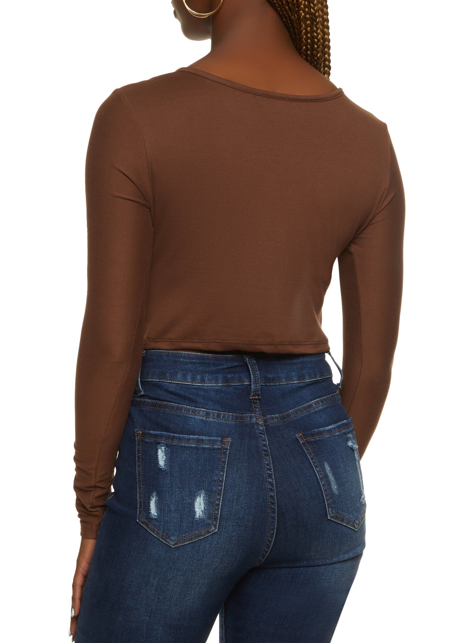 Faux Wrap Ruched Detail Crop Top sold by Rainbow product image thumbnail 2