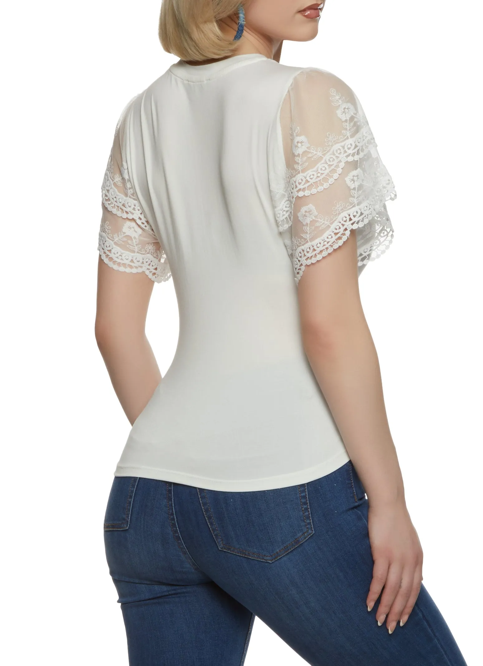 Lace Detail Bell Sleeve Blouse sold by Rainbow product image thumbnail 2