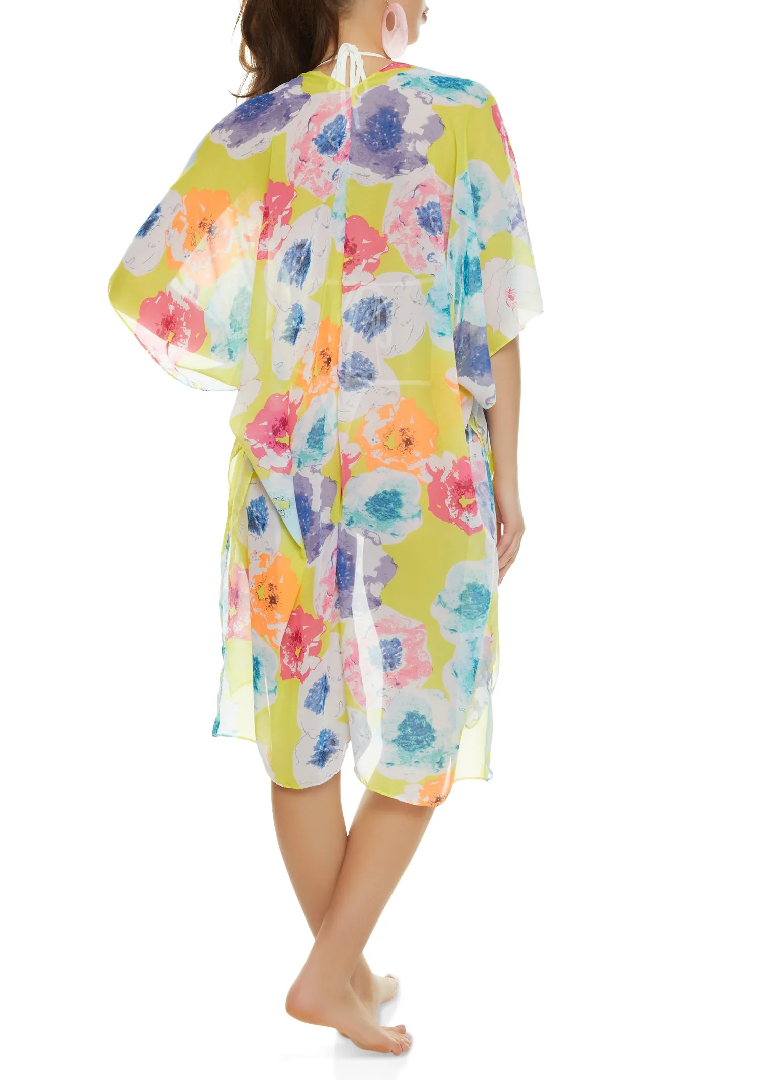 Floral Print Swim Cover Up Kimono sold by Rainbow product image thumbnail 2