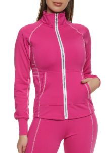 Contrast Piping Zip Up Track Jacket sold by Rainbow
