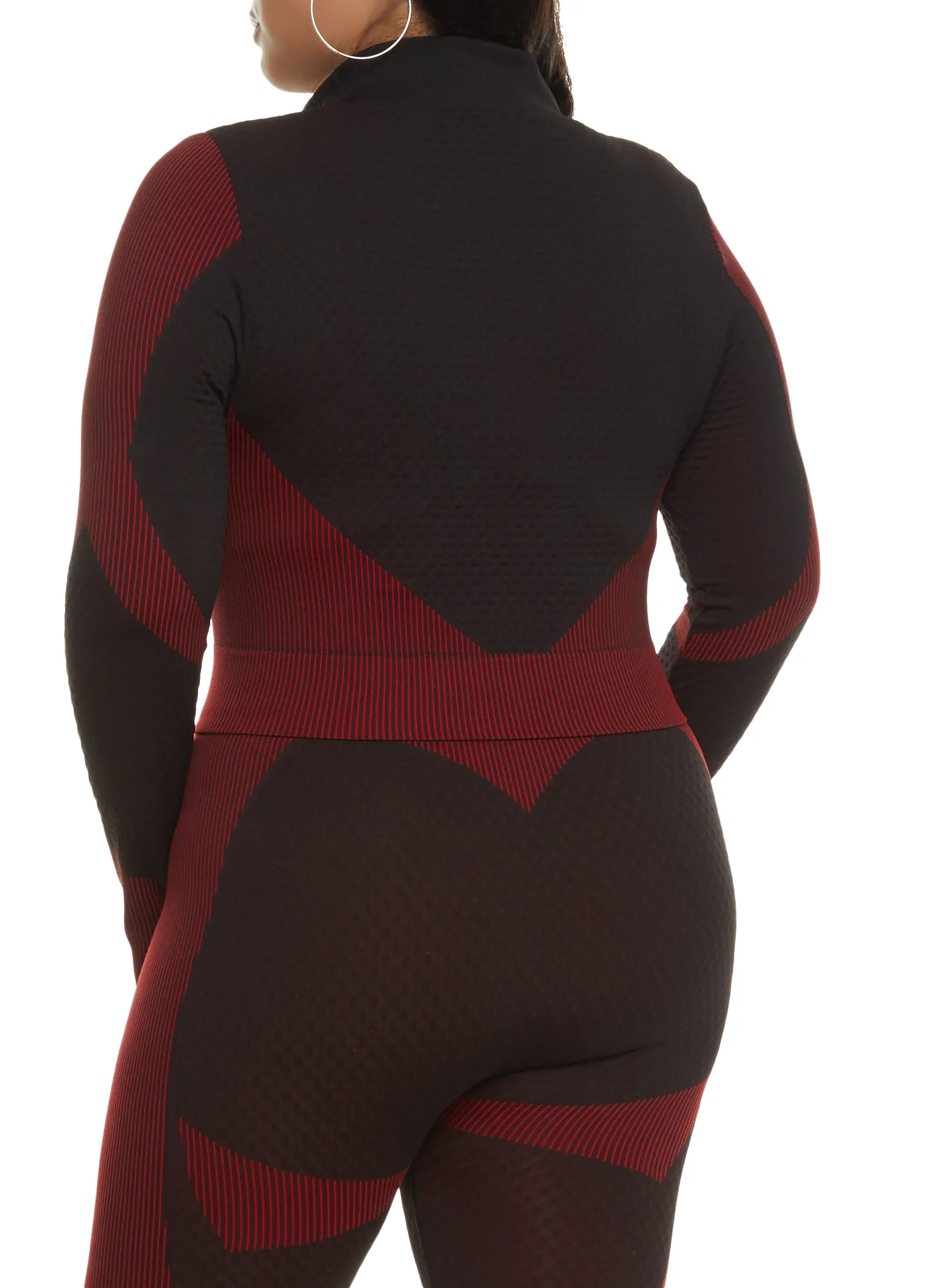 Plus Size Daisy Seamless Textured Knit Zip Front Track Jacket sold by Rainbow product image thumbnail 3