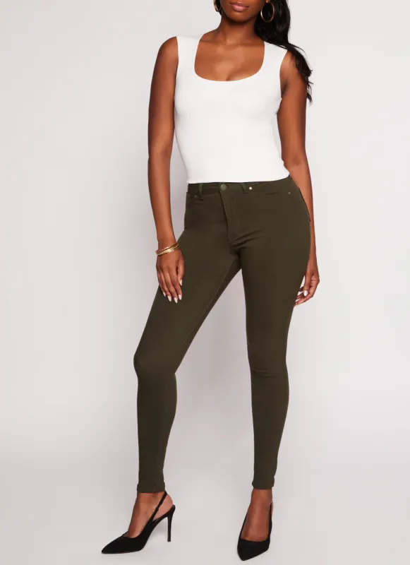 Solid Stretch Skinny Leg Pants sold by Rainbow