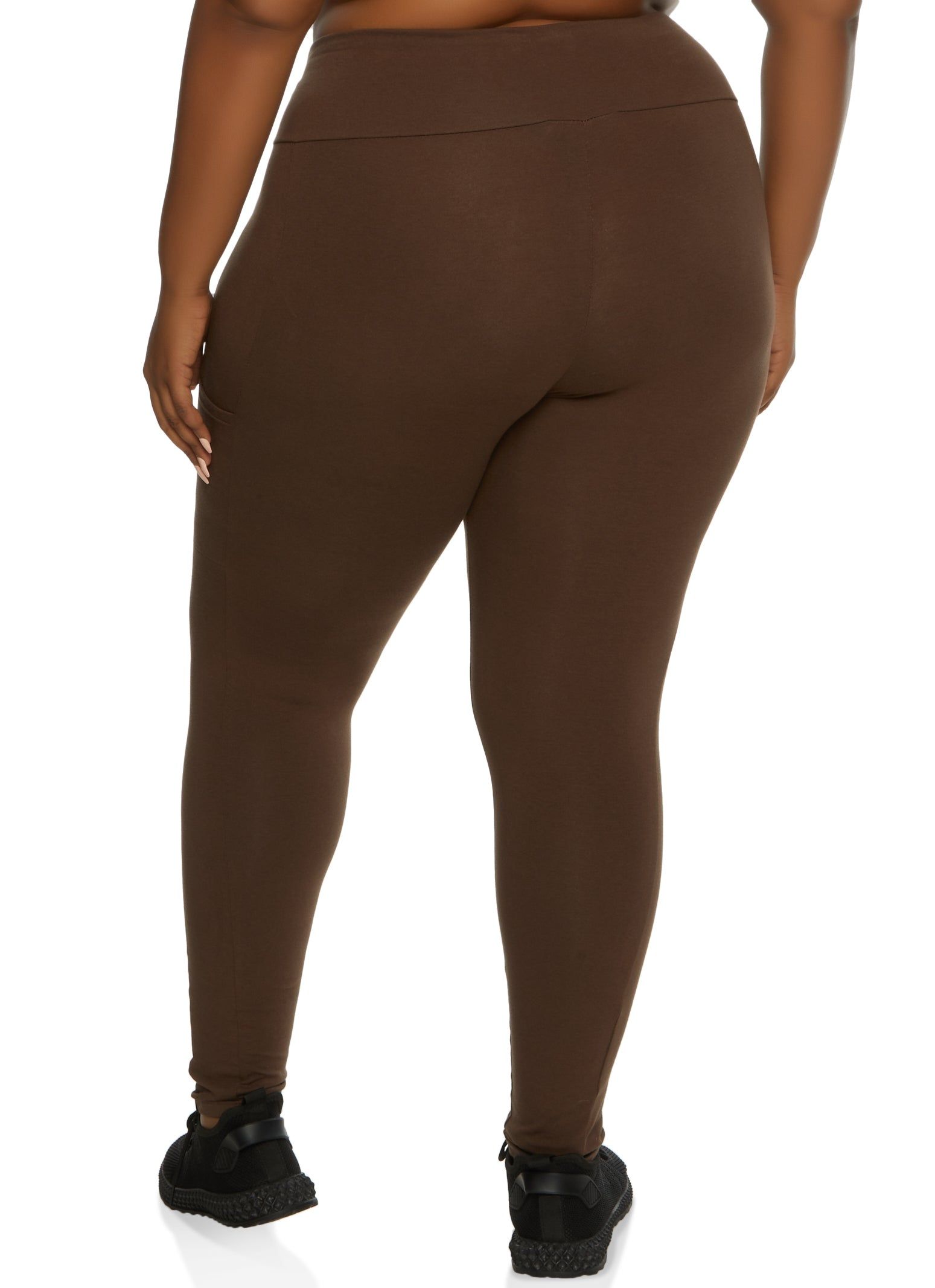 Plus Size Solid High Waist Cell Phone Pocket Leggings sold by Rainbow product image thumbnail 2