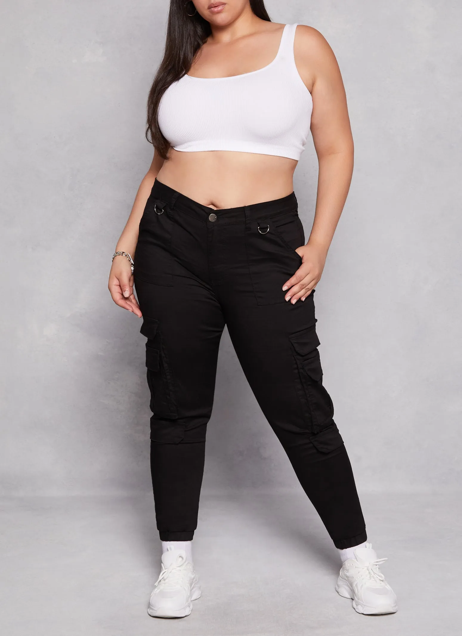 Plus Size Double Cargo Pocket Joggers sold by Rainbow