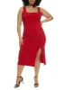 Plus Size Square Neck Midi Side Slit Tank Dress sold by Rainbow