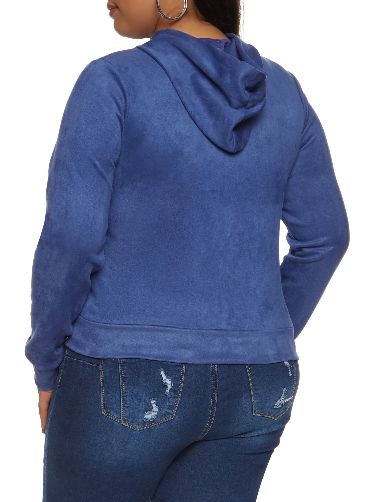 Plus Size Faux Suede Track Jacket sold by Rainbow product image thumbnail 2