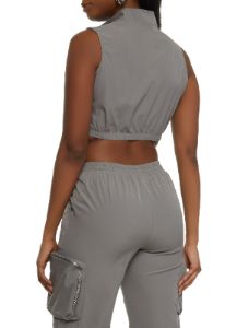 Zip Front Cargo Crop Top sold by Rainbow