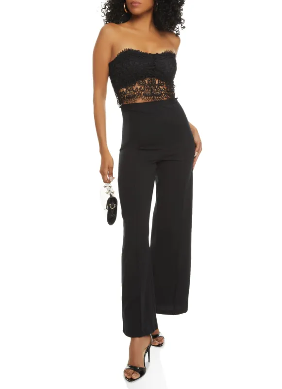 Crochet Cut Out Strapless Jumpsuit sold by Rainbow