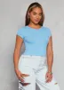 Ambiance Ribbed Knit Crew Neck Crop Top sold by Rainbow