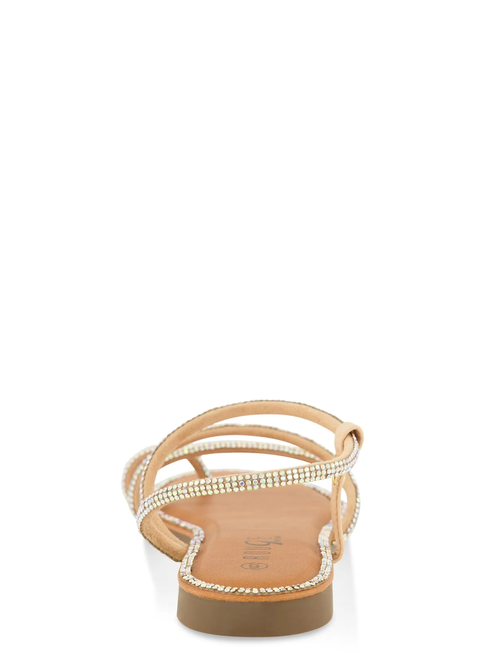 Rhinestone Strappy Toe Loop Flat Sandals sold by Rainbow product image thumbnail 3