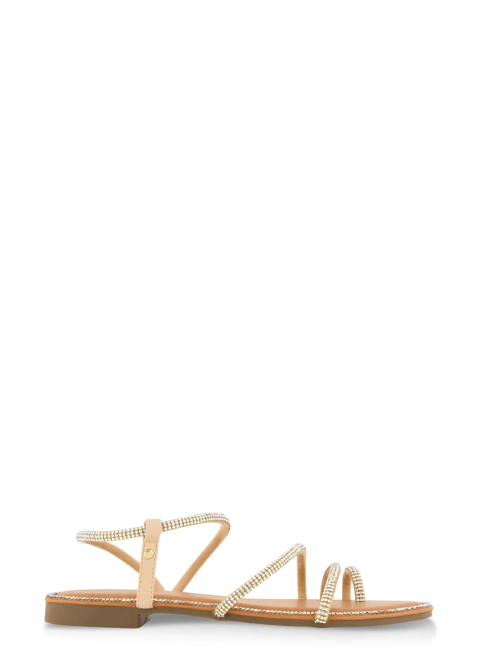 Rhinestone Strappy Toe Loop Flat Sandals sold by Rainbow product image thumbnail 2