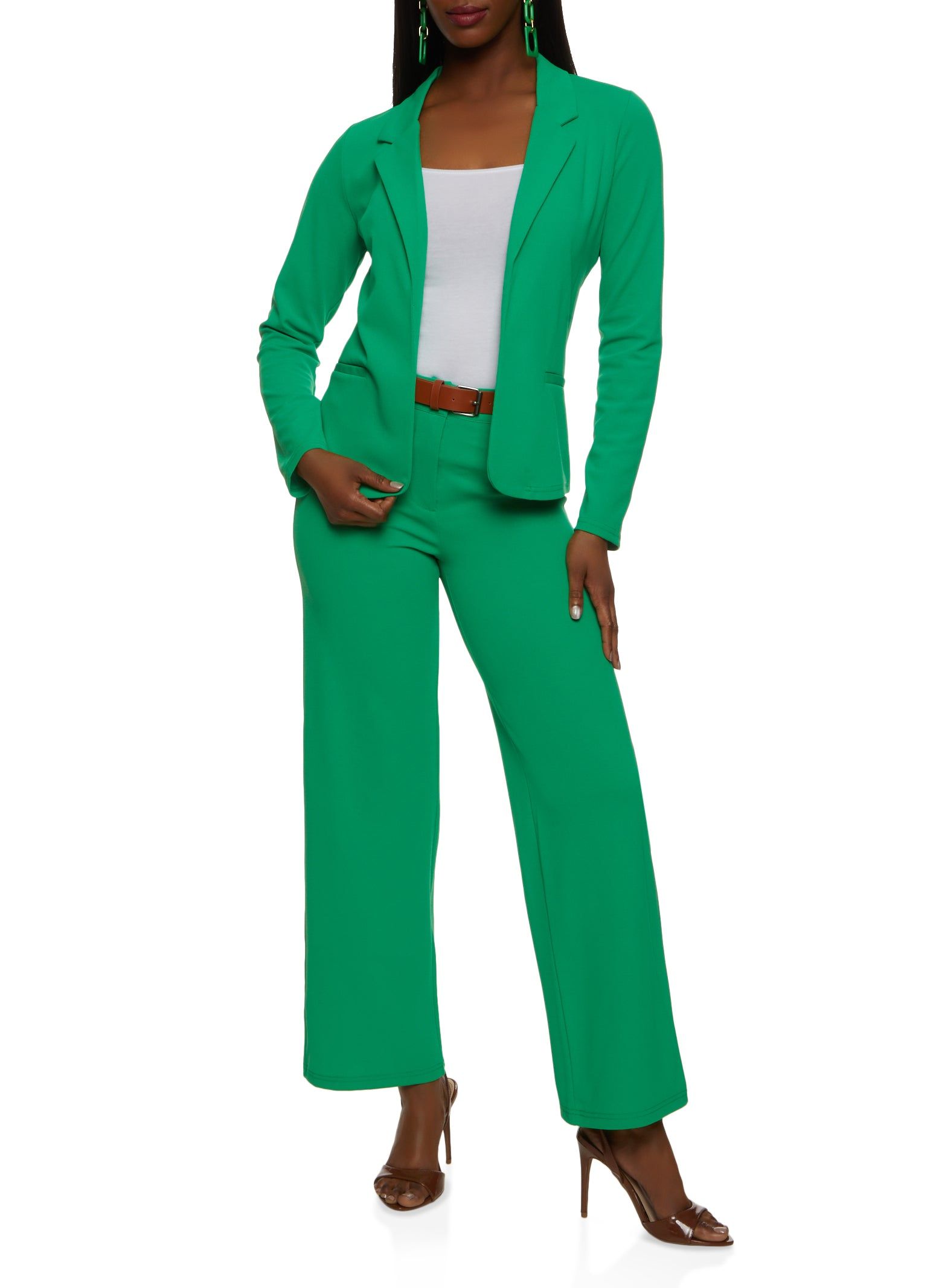 Faux Pocket Open Front Blazer sold by Rainbow product image thumbnail 2