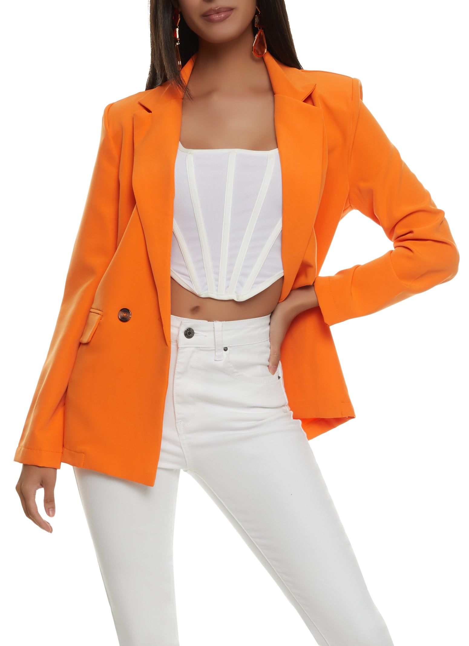 Pocket Detail Two Button Blazer sold by Rainbow