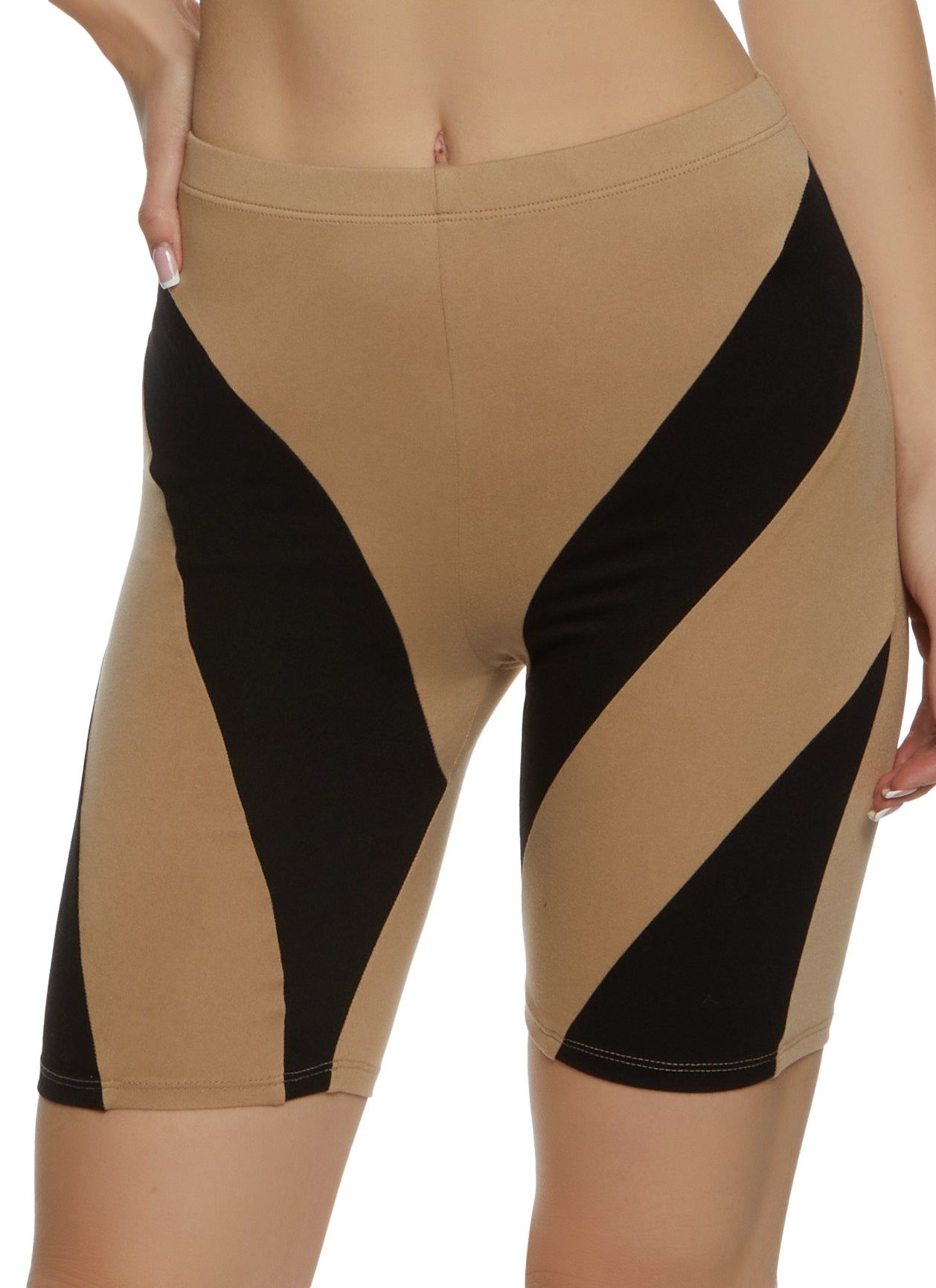 Color Blocked Biker Shorts sold by Rainbow