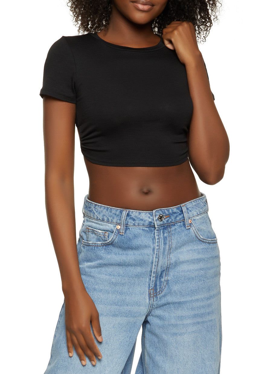 Open Back Cropped Tee sold by Rainbow