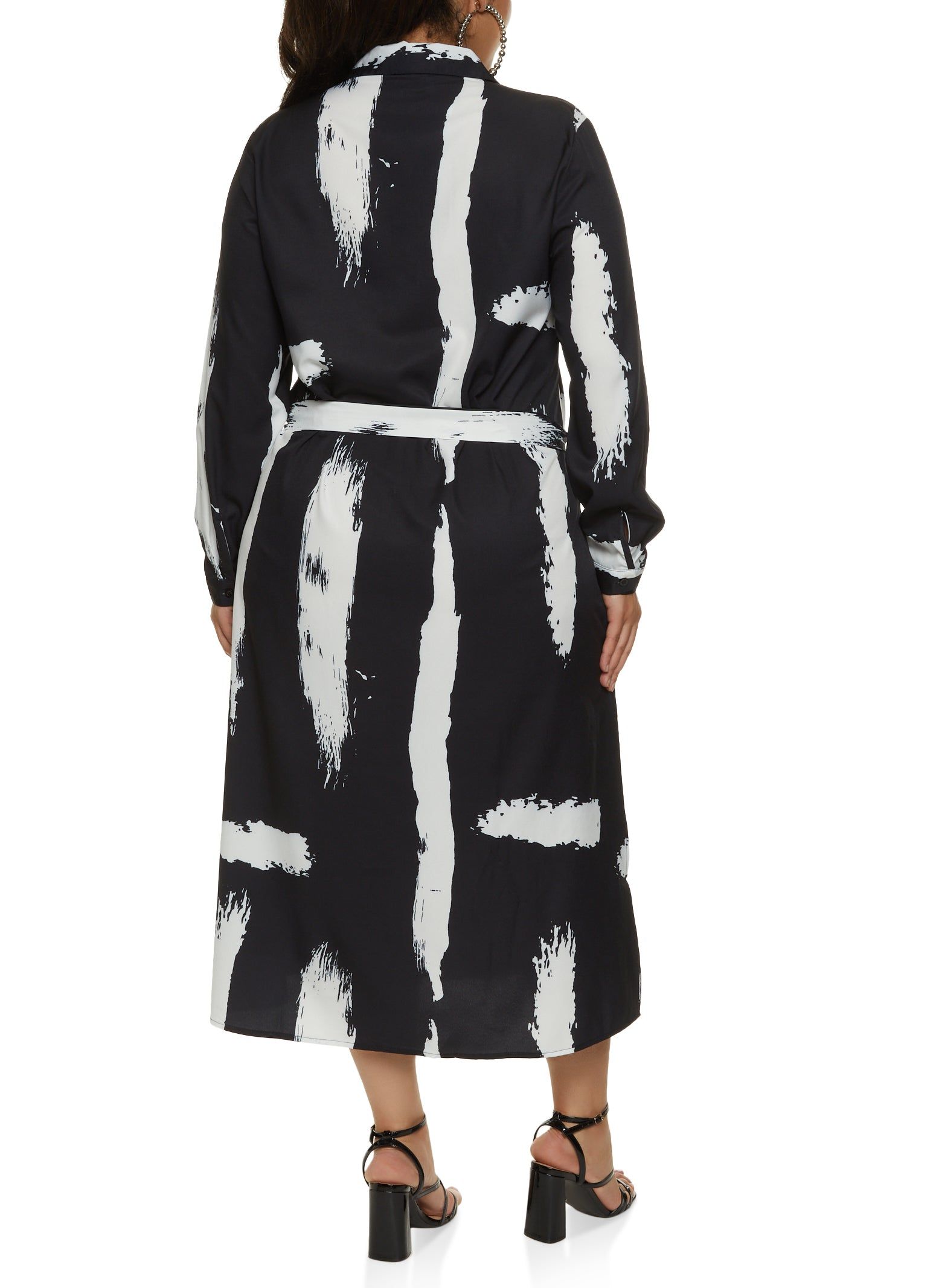 Plus Size Printed Maxi Shirt Dress sold by Rainbow product image thumbnail 3