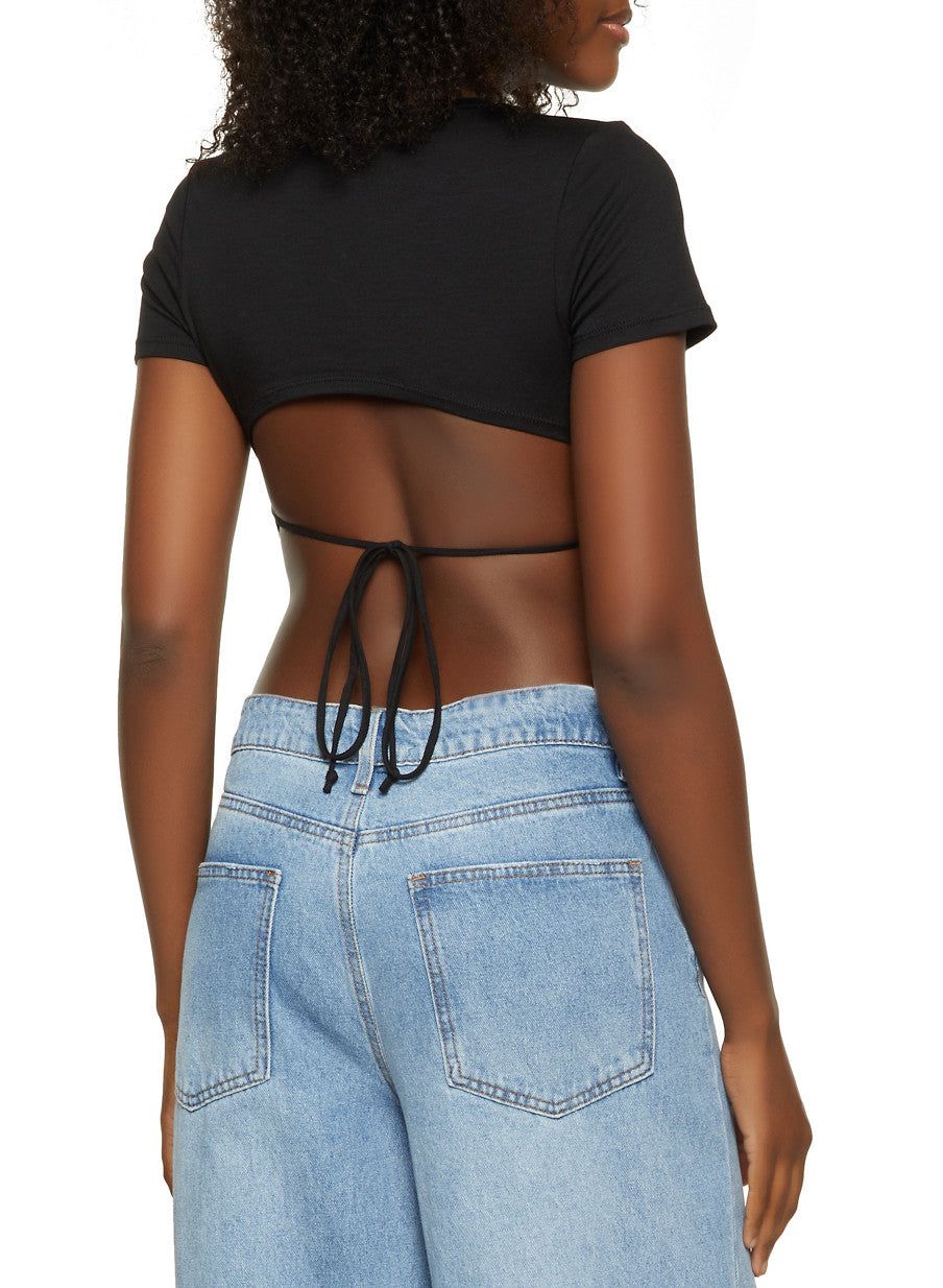 Open Back Cropped Tee sold by Rainbow product image thumbnail 2