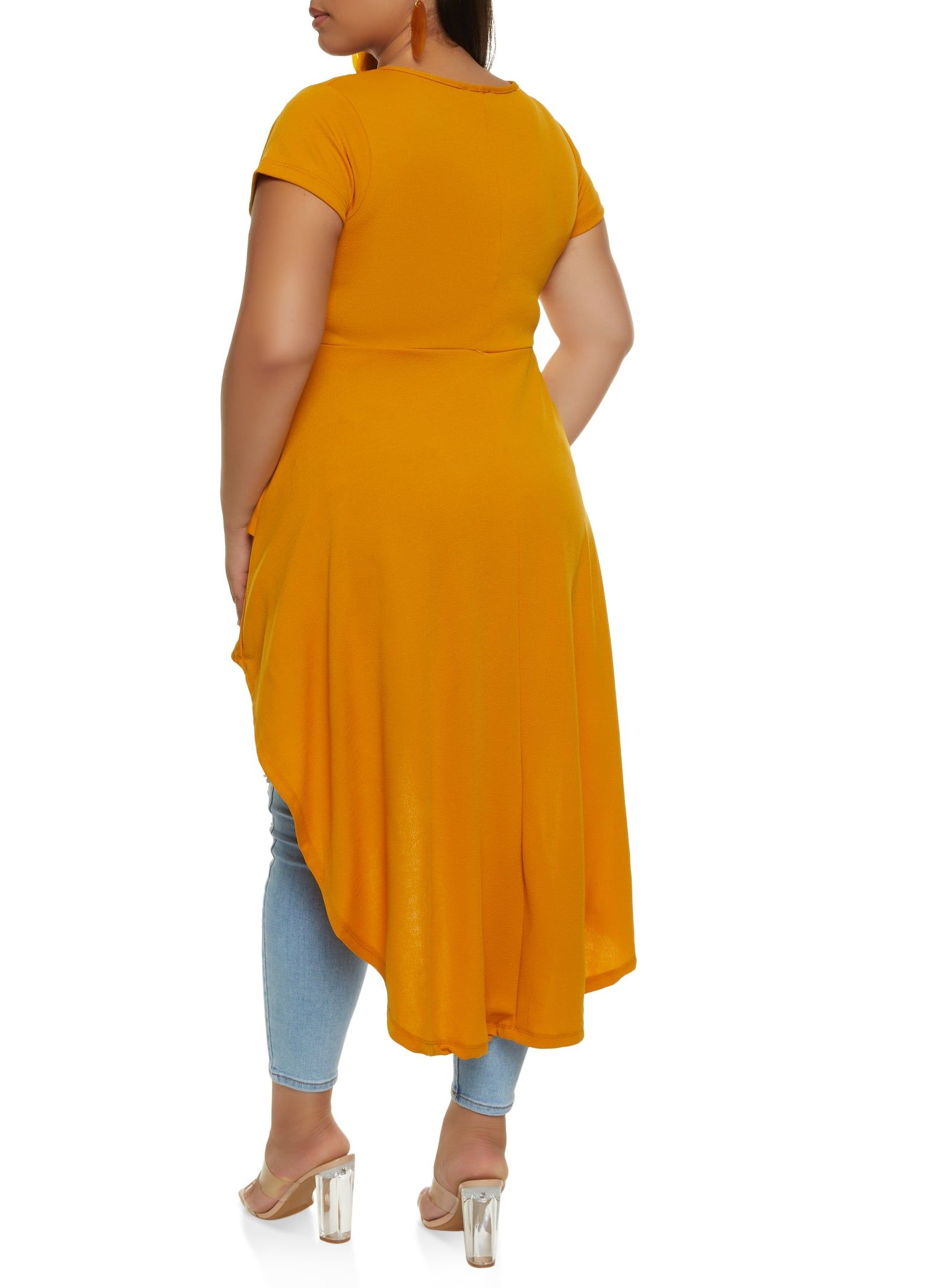 Plus Size Crew Neck Tiered High Low Shirt sold by Rainbow product image thumbnail 2