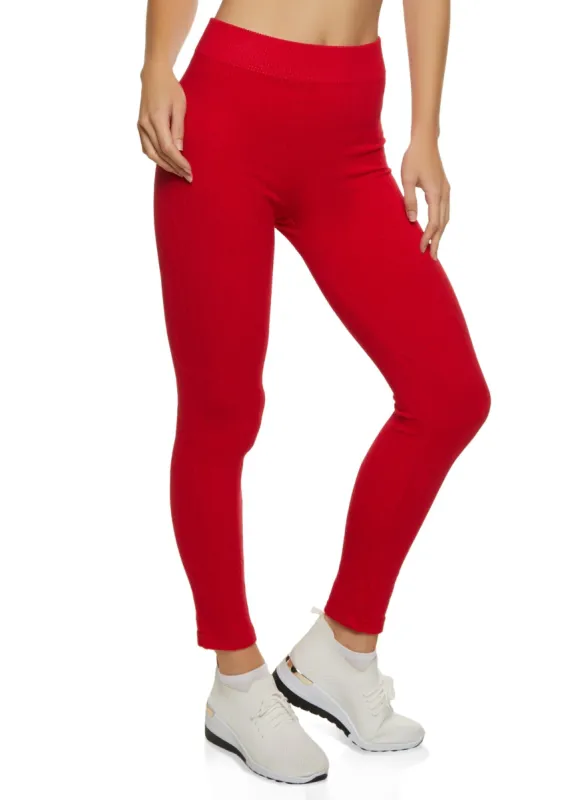 Seamless Cable Knit High Waist Leggings sold by Rainbow