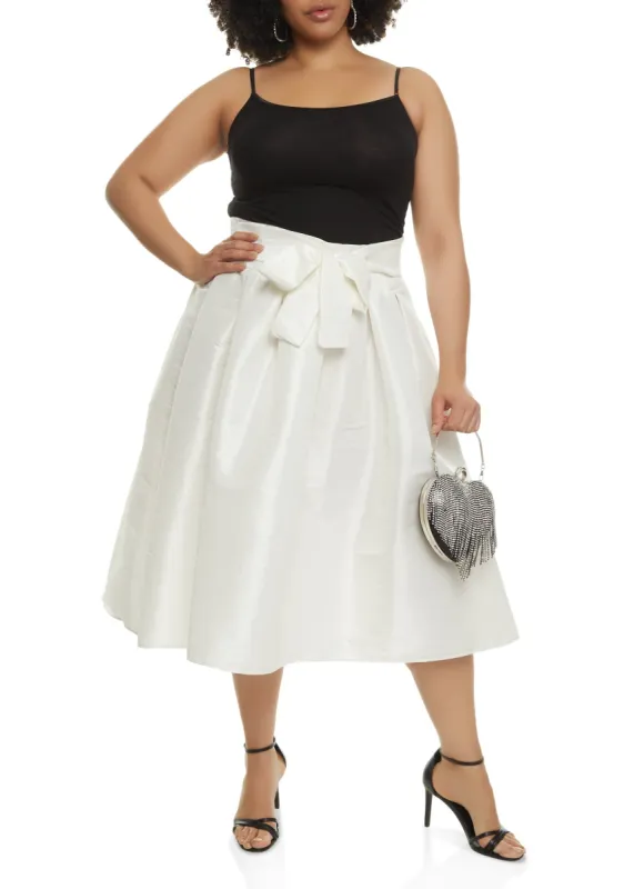 Plus Size Tie Waist Circle Skirt sold by Rainbow