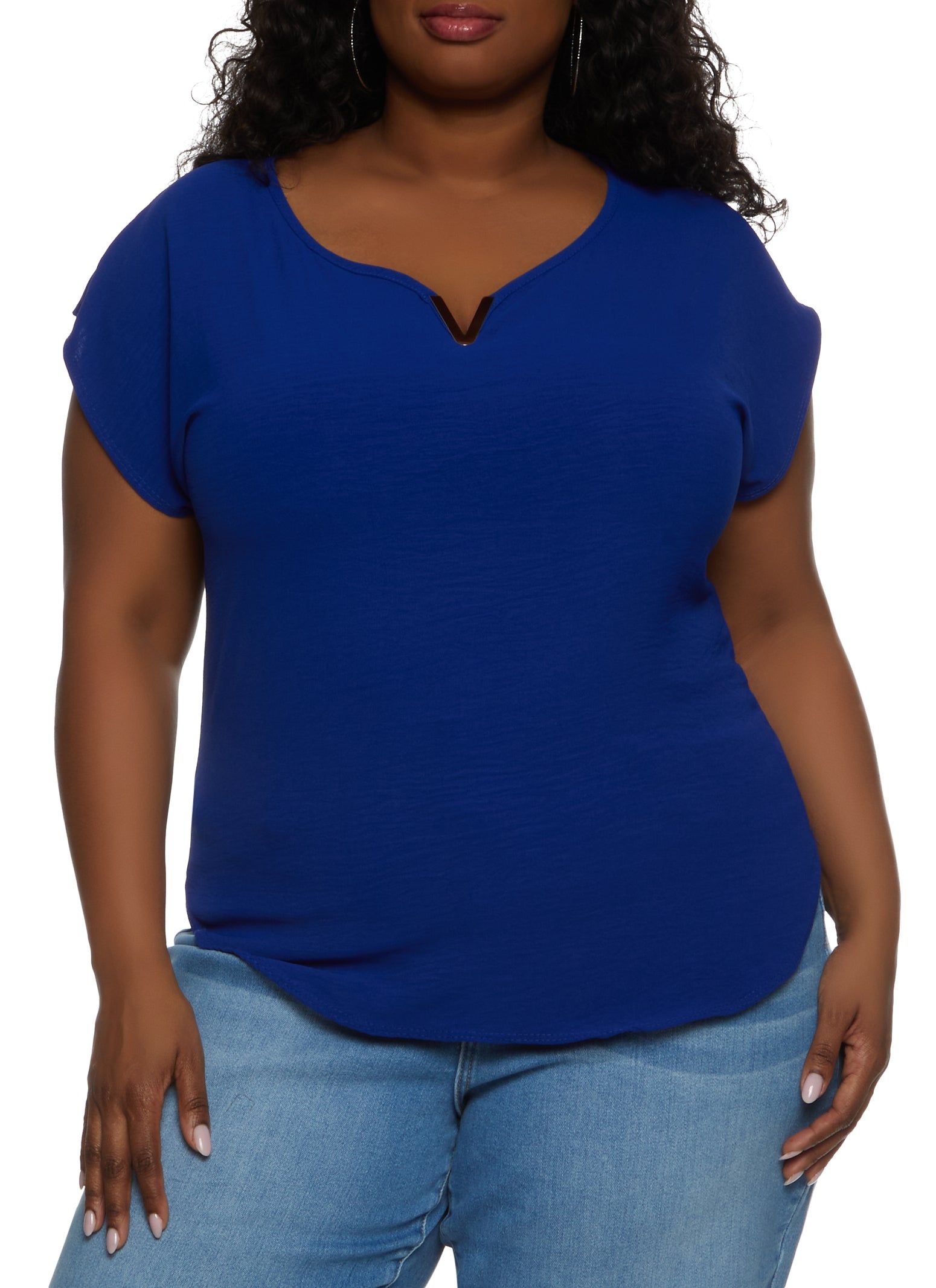 Plus Size Airy Crepe Knit Blouse sold by Rainbow