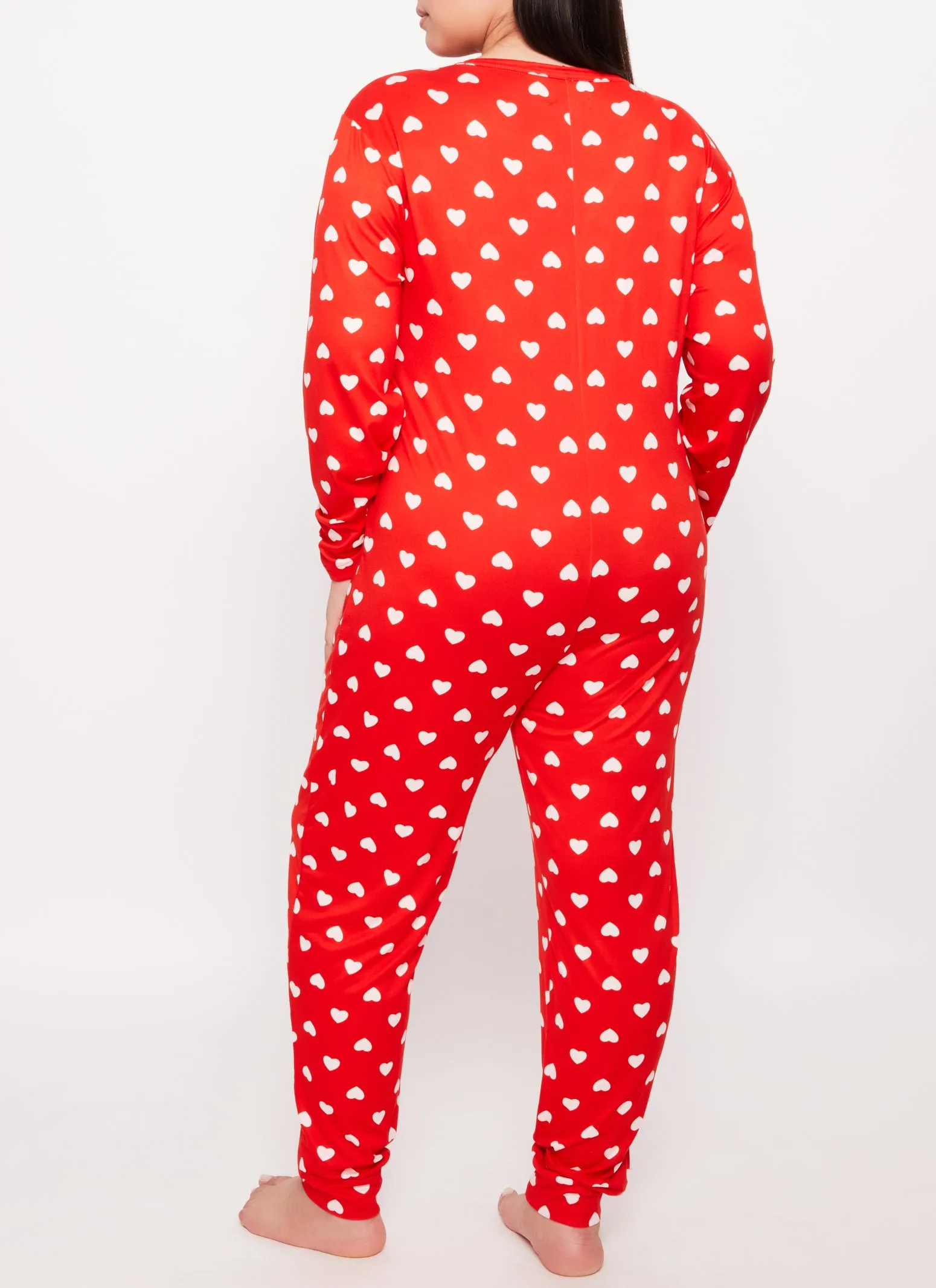 Plus Size Love Heart Print Pajama Onesie sold by Rainbow product image thumbnail 2