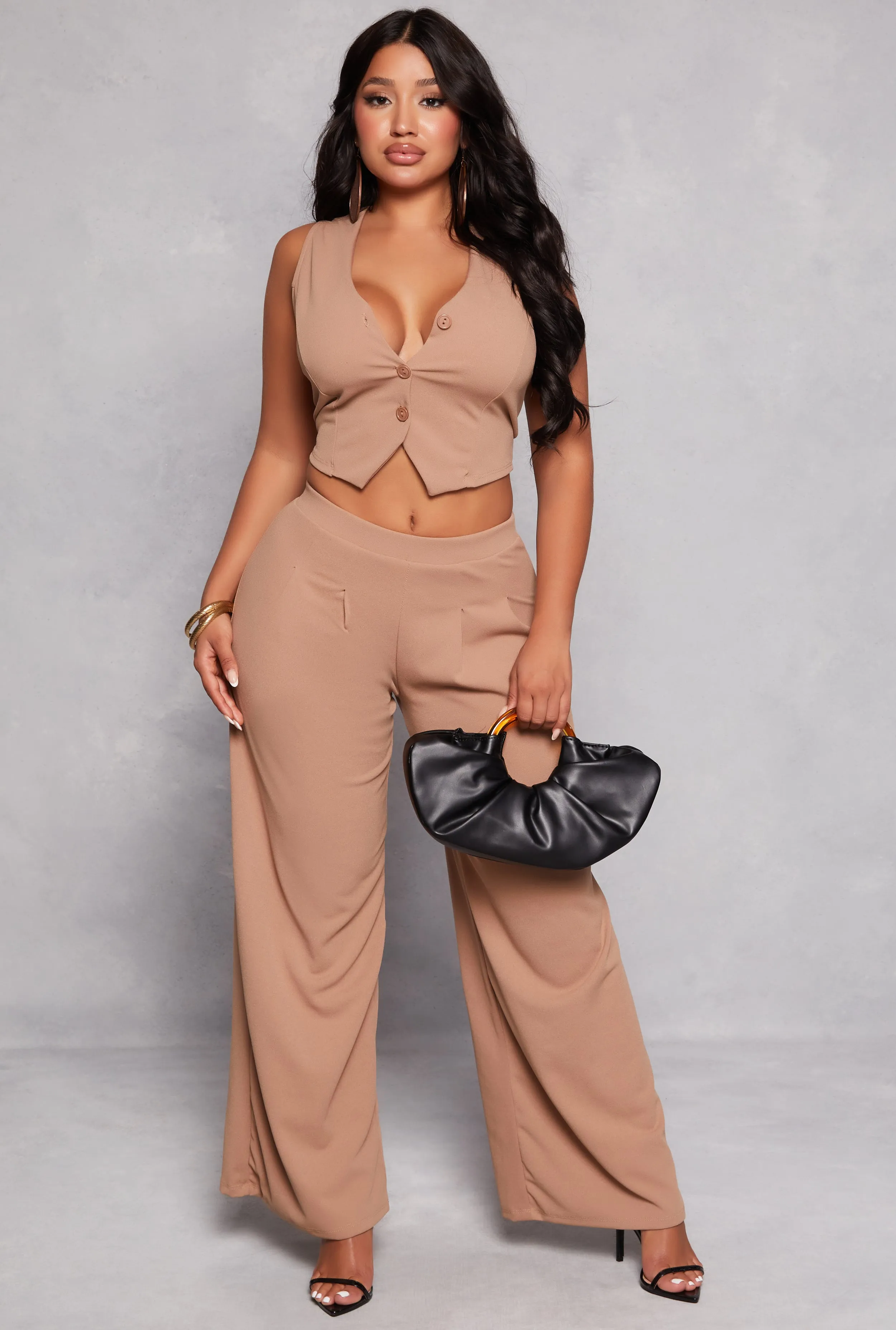 Button Front Cropped Vest sold by Rainbow product image thumbnail 2