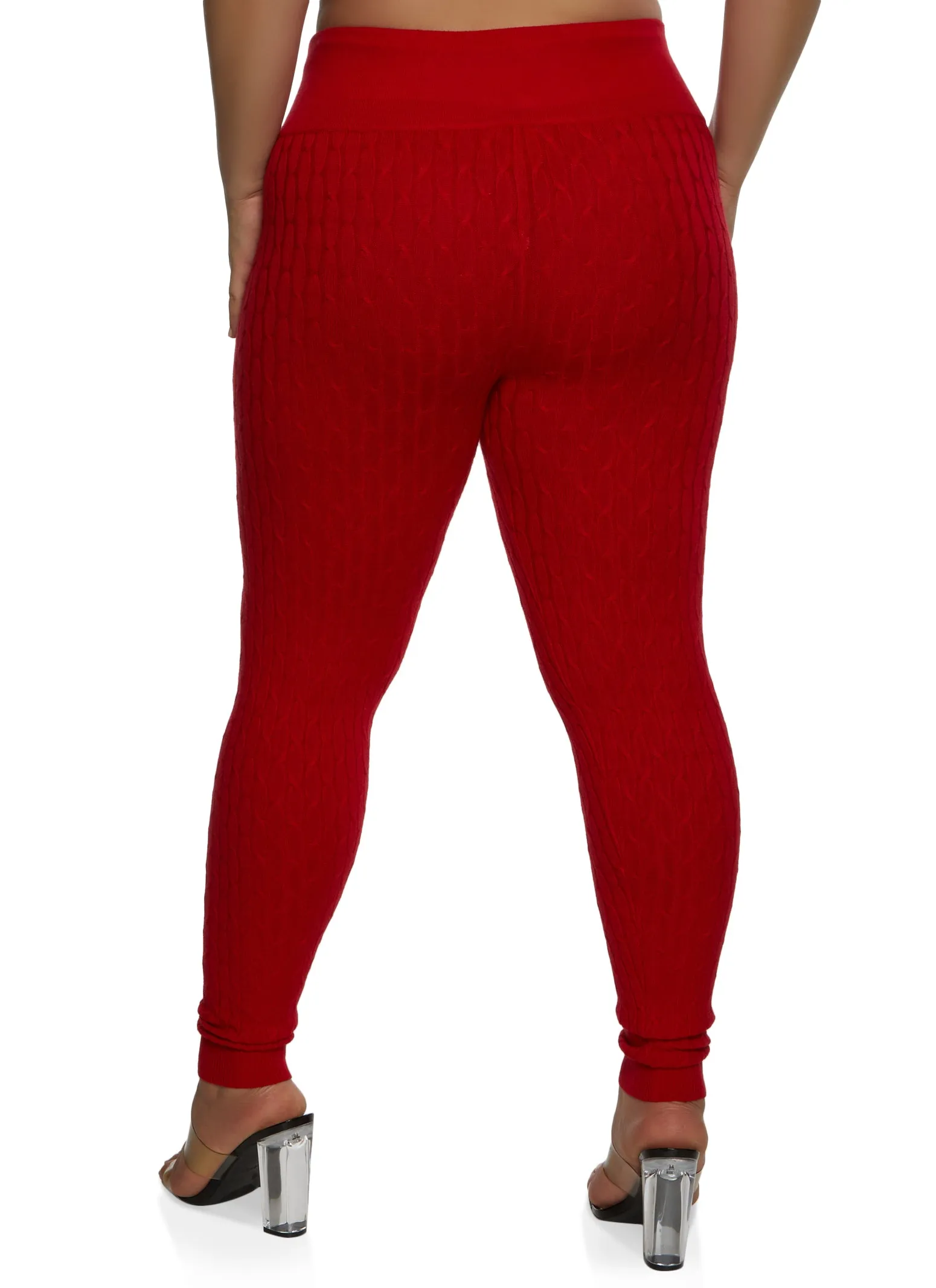 Plus Size High Waist Cable Knit Leggings sold by Rainbow product image thumbnail 2