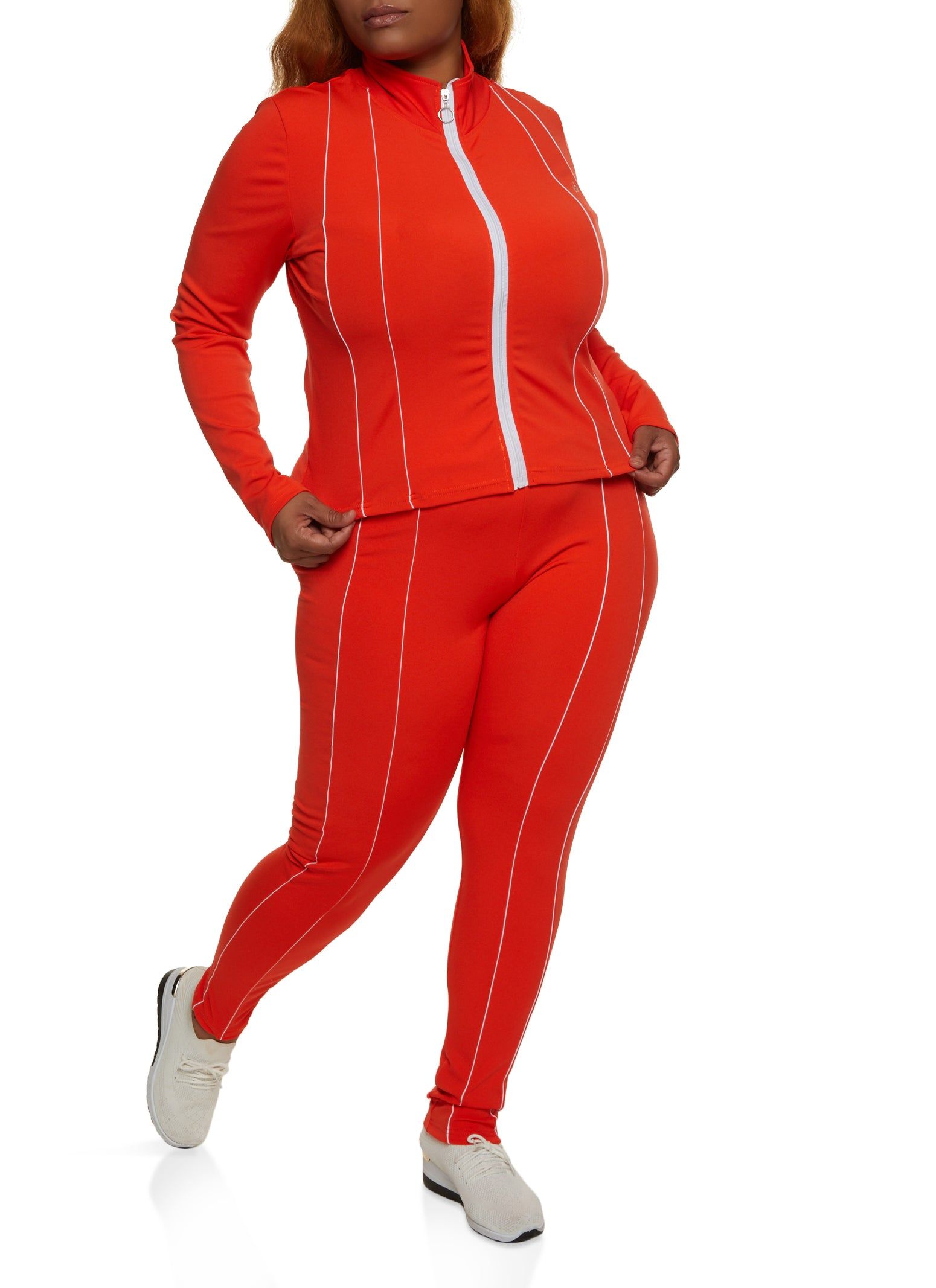 Plus Size Contrast Pintuck Detail Track Jacket sold by Rainbow product image thumbnail 2