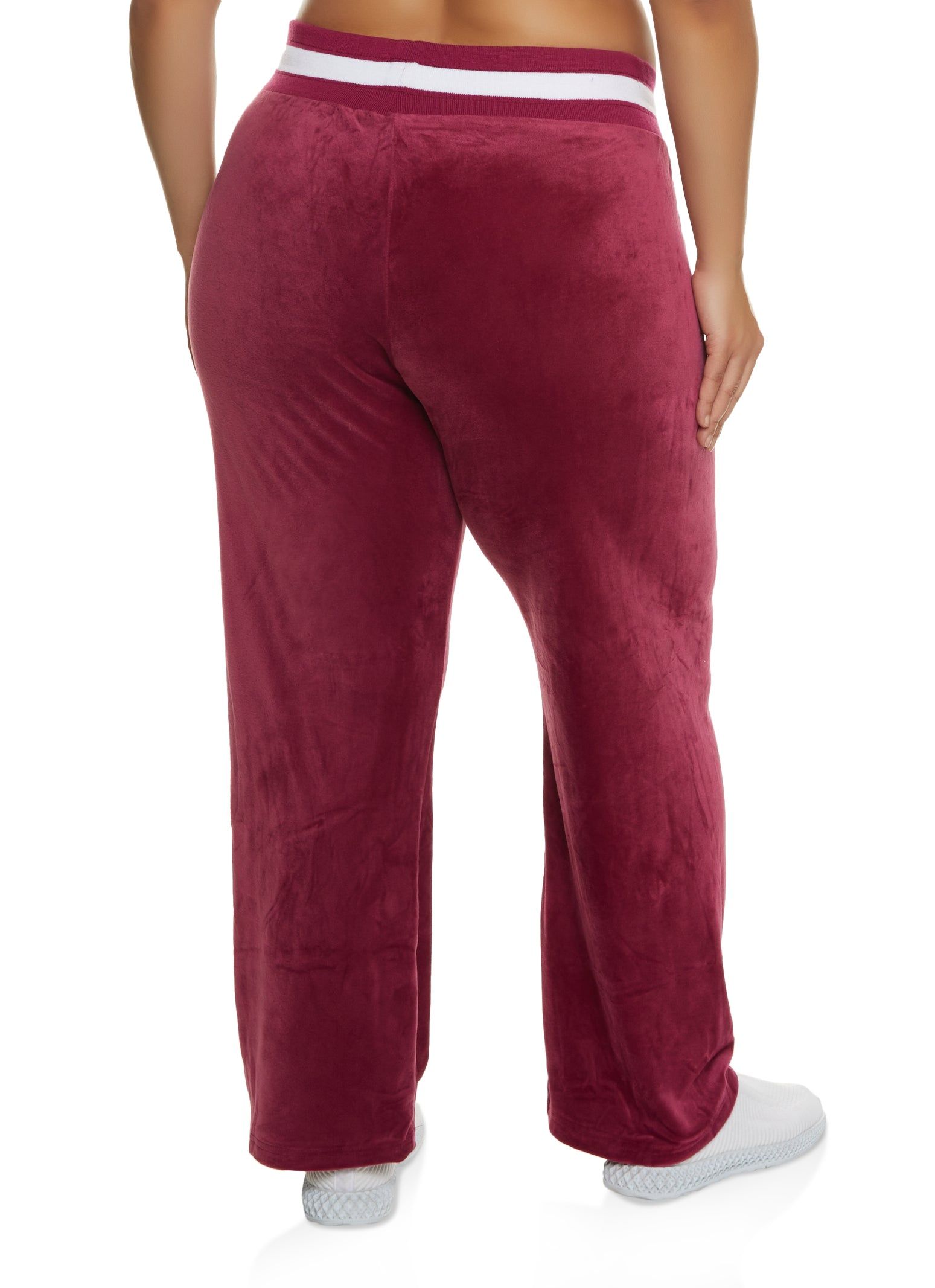 Plus Size Velour Pintuck Straight Leg Sweatpants sold by Rainbow product image thumbnail 2