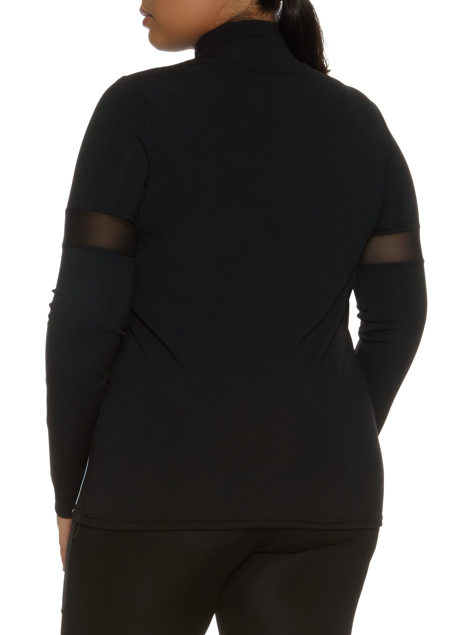 Plus Size Contrast Trim Zip Front Track Jacket sold by Rainbow product image thumbnail 3