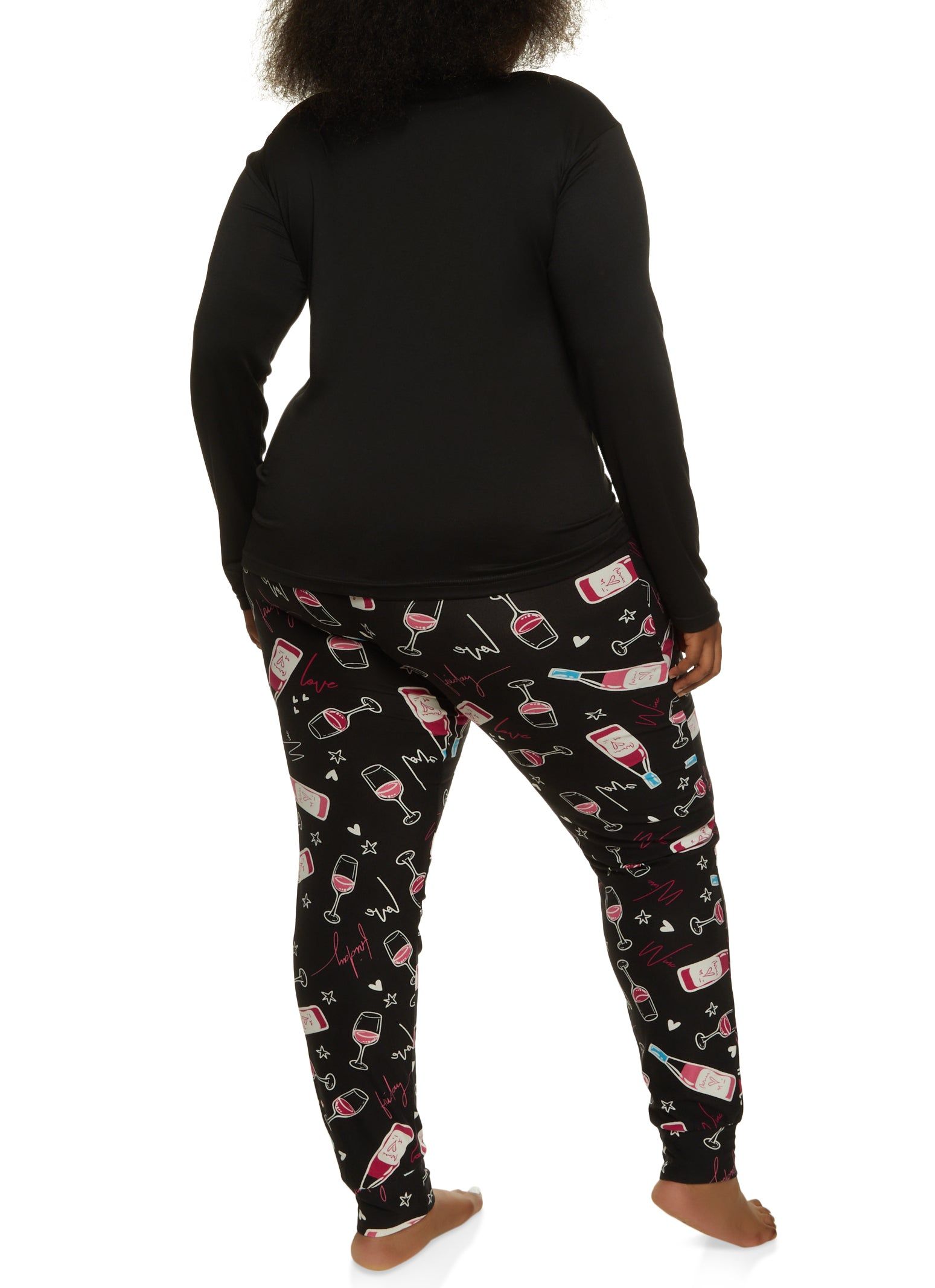 Plus Size Have Wine Pajama Top and Pants sold by Rainbow product image thumbnail 2