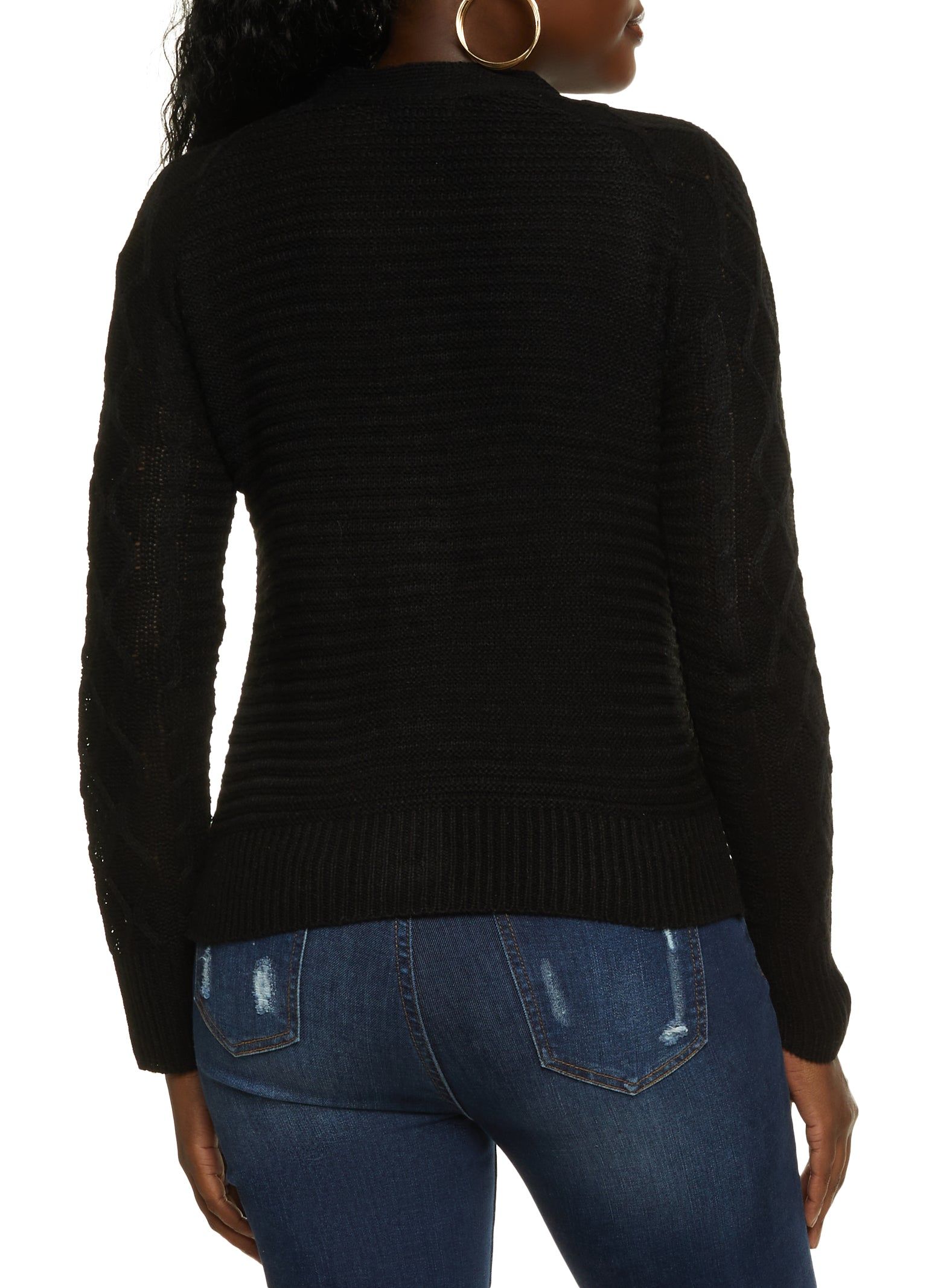 Cable Knit Button Front Cardigan Sweater sold by Rainbow product image thumbnail 2