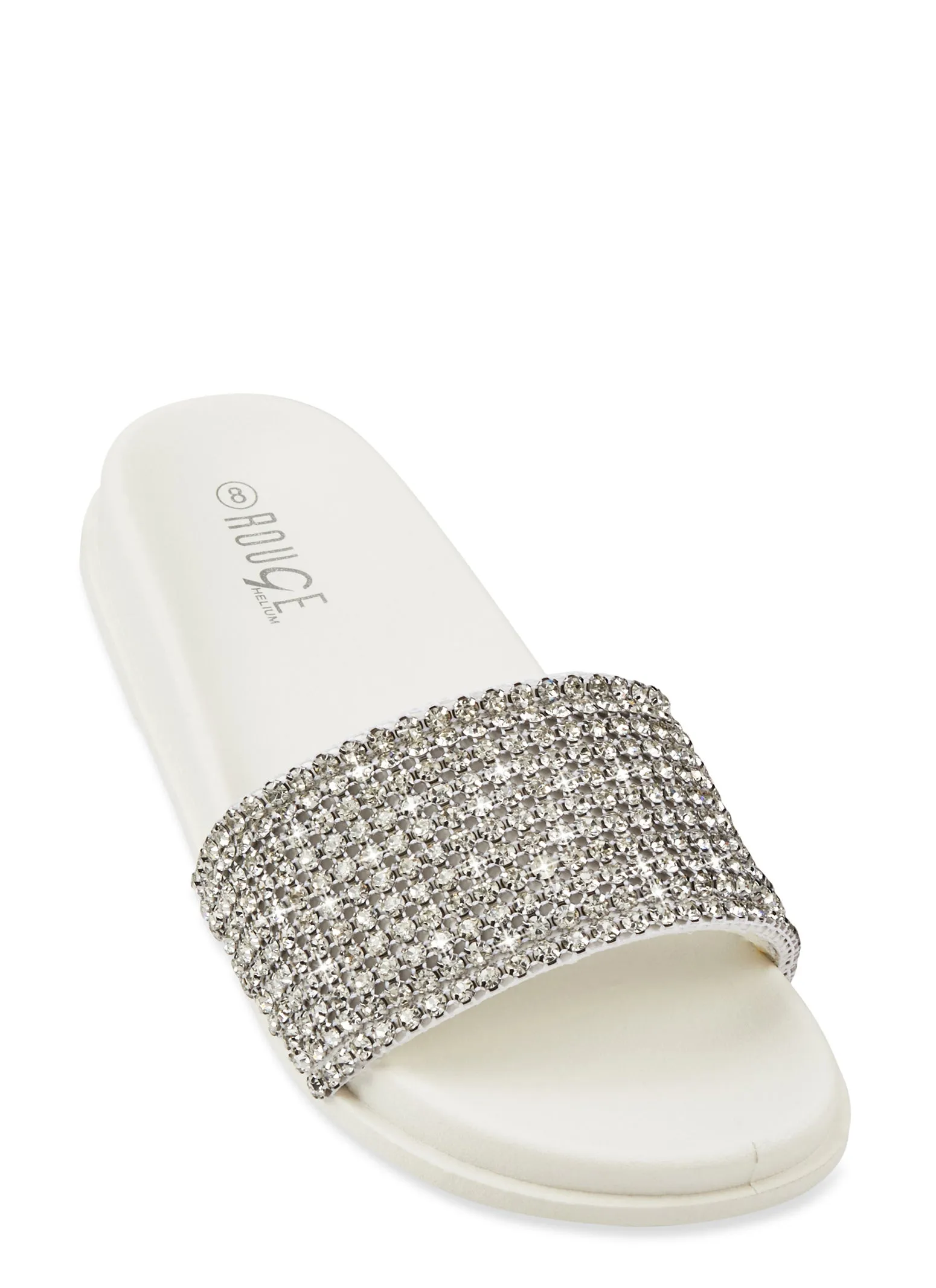Rhinestone Band Footbed Slide Sandals sold by Rainbow