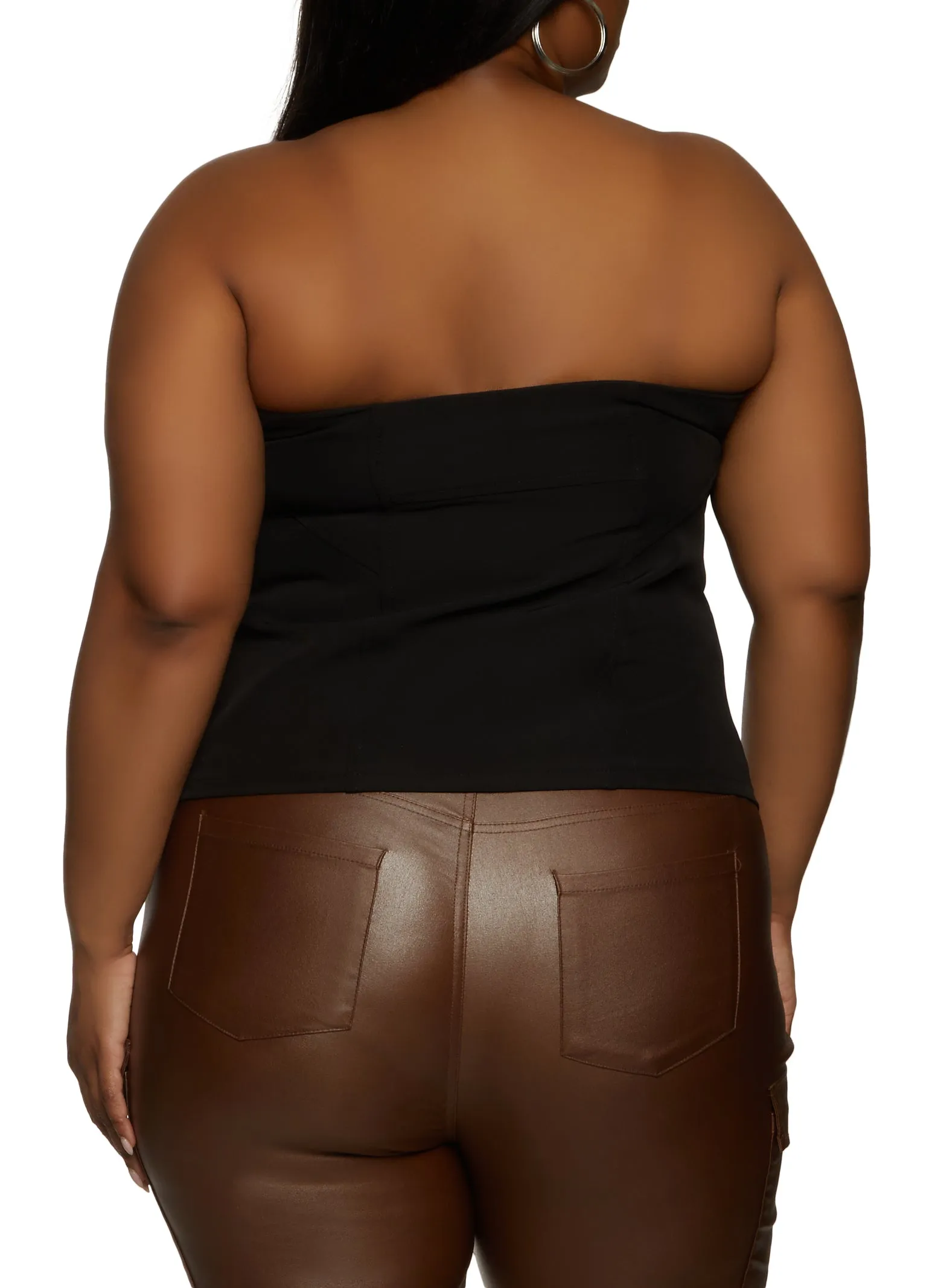Plus Size Zip Front Cargo Pocket Tube Top sold by Rainbow product image thumbnail 3