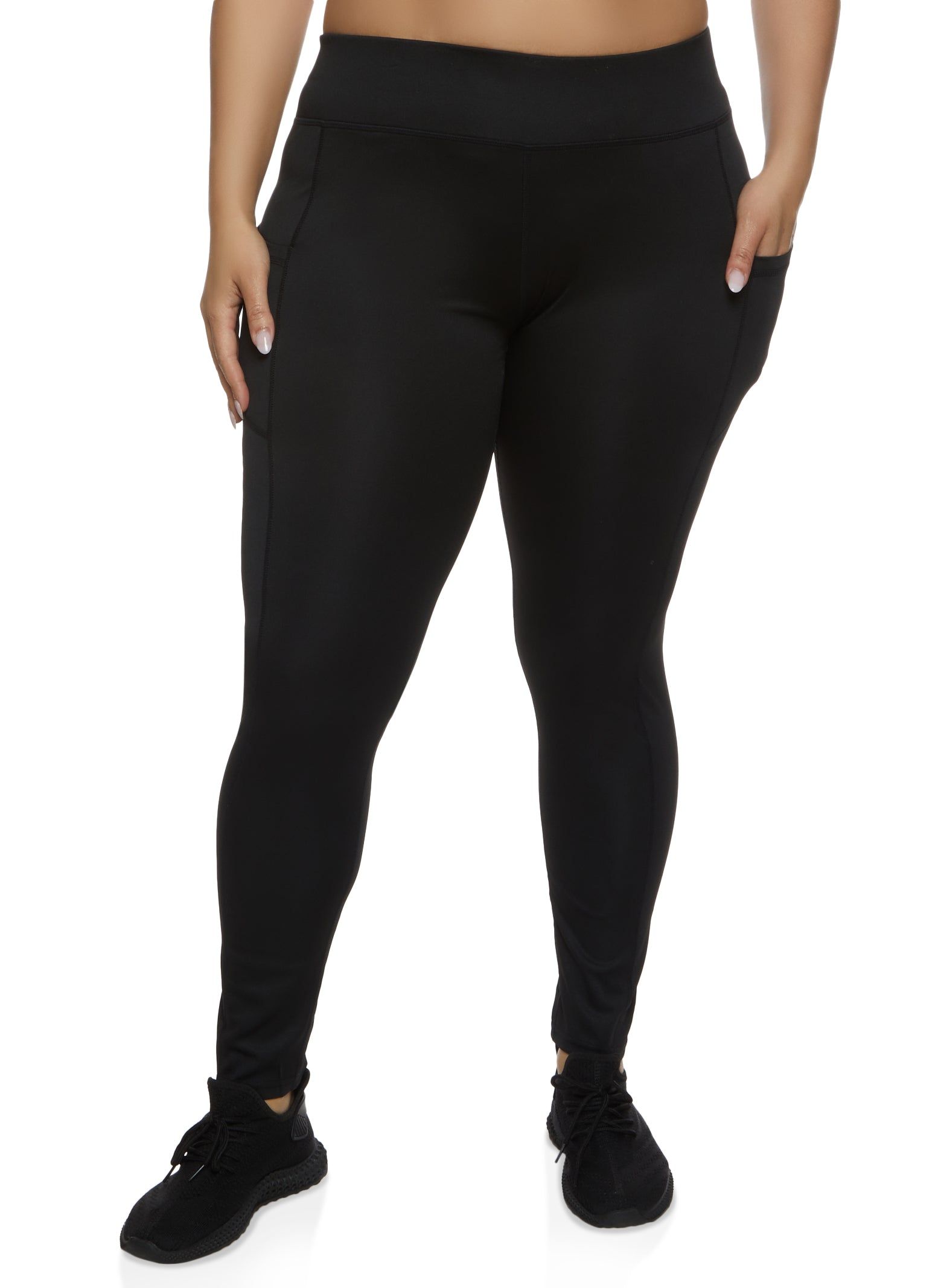 Plus Size Decorative Stitch Side Pocket Leggings sold by Rainbow