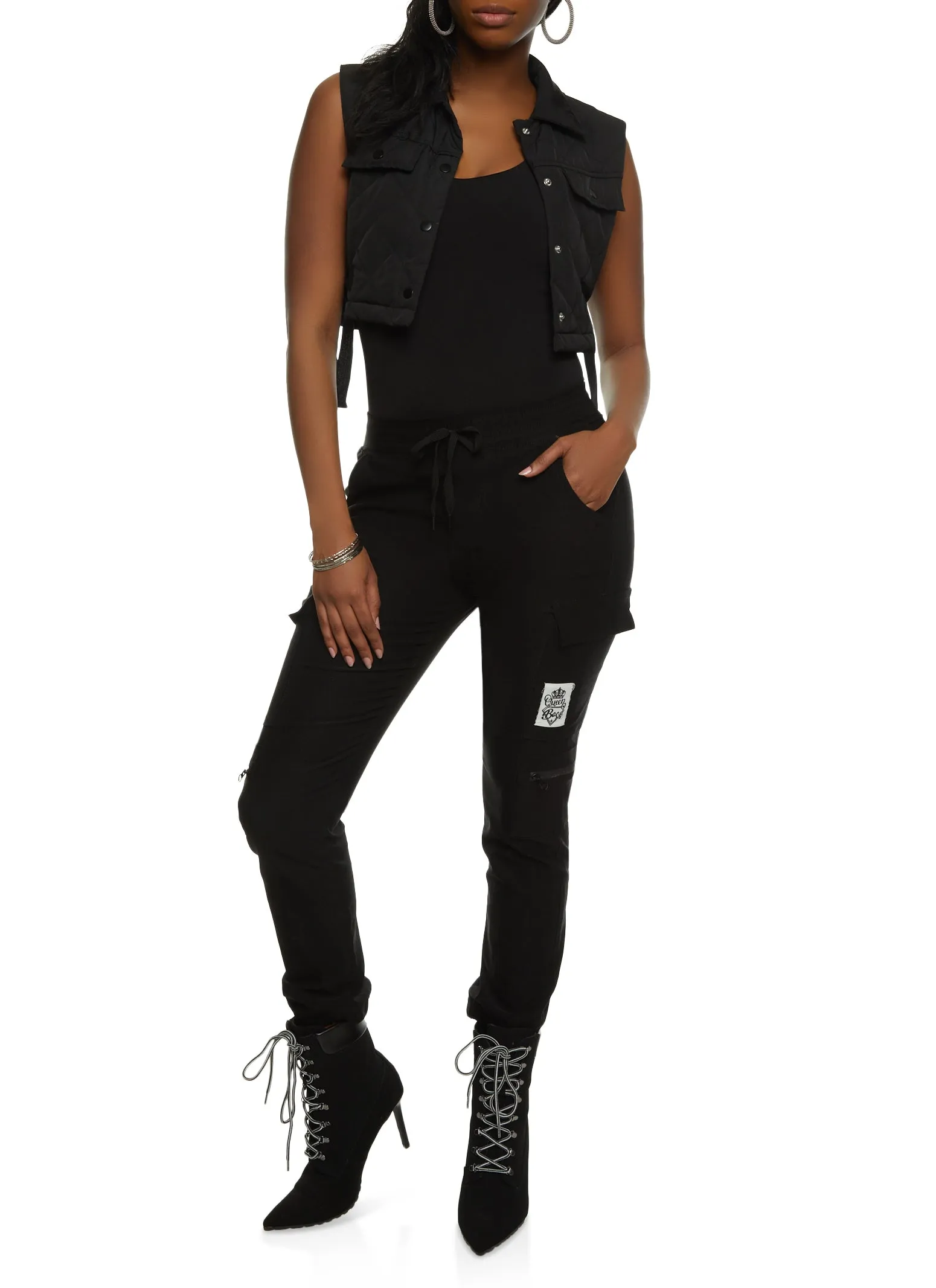 Patch Zipper Detail Cargo Joggers sold by Rainbow product image thumbnail 2