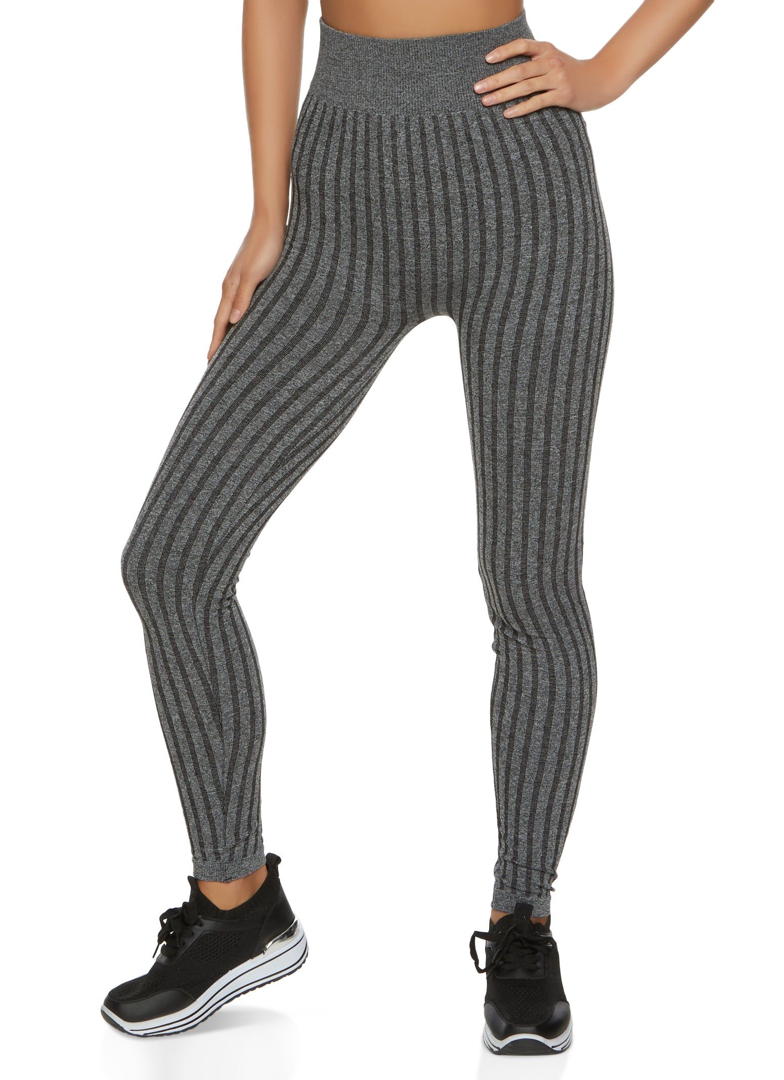 Seamless Ribbed High Waisted Leggings sold by Rainbow