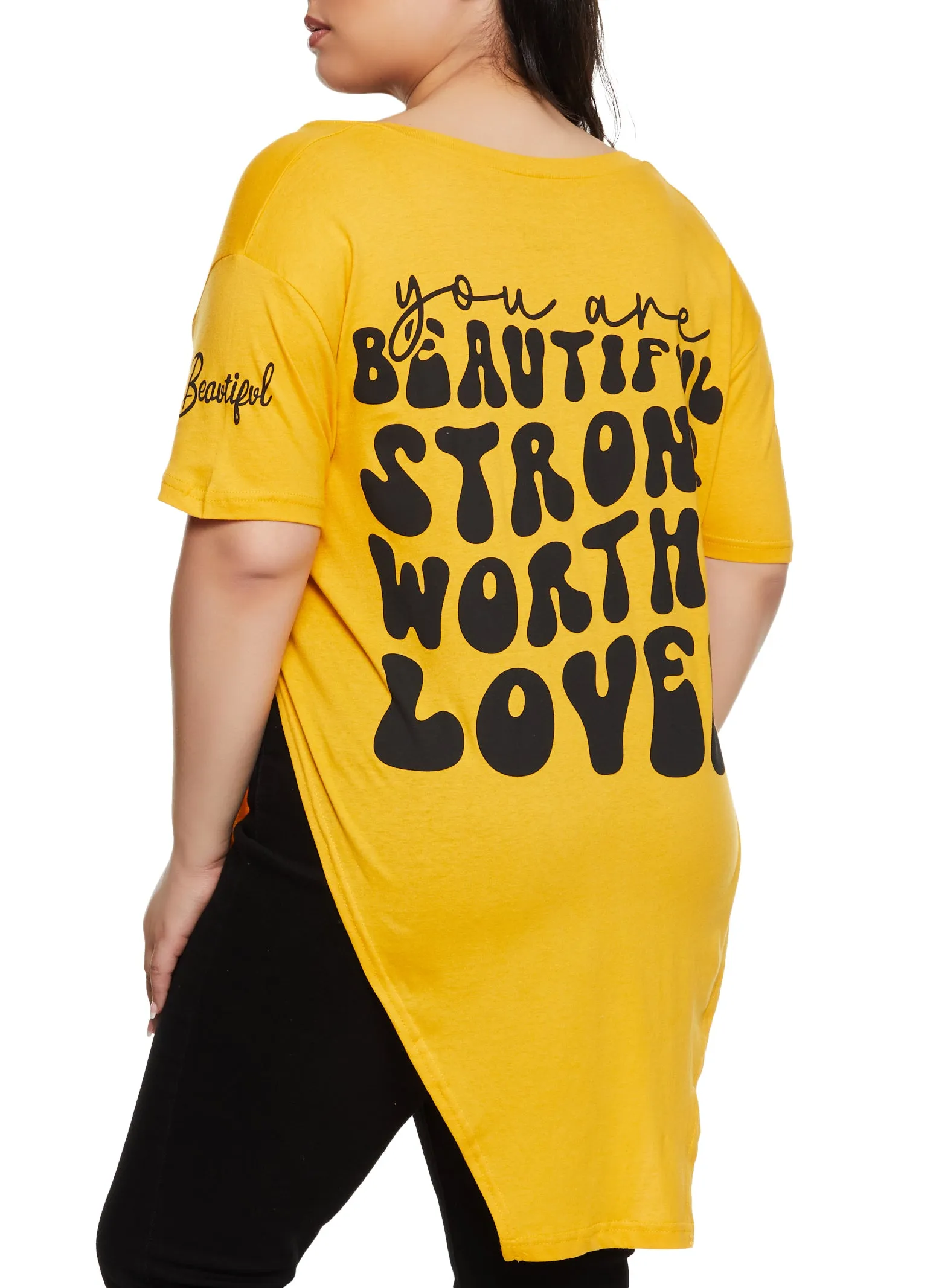 Plus Size Sequin Beautiful Graphic Tunic Tee sold by Rainbow