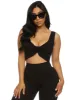 Rib Knit Twist Front Crop Top sold by Rainbow