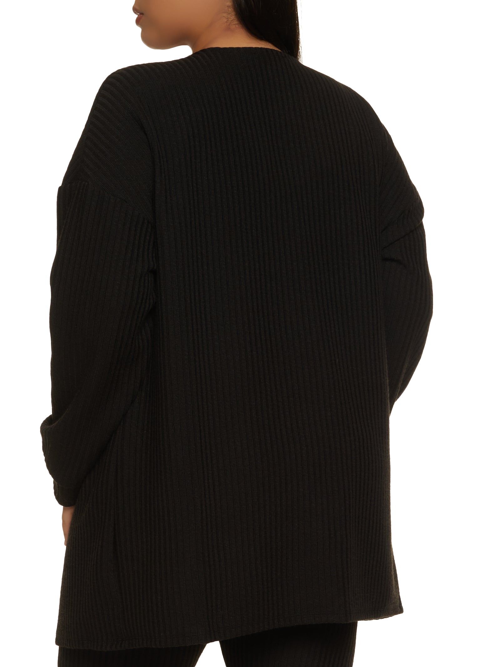 Plus Size Ribbed Open Front Cardigan sold by Rainbow product image thumbnail 3