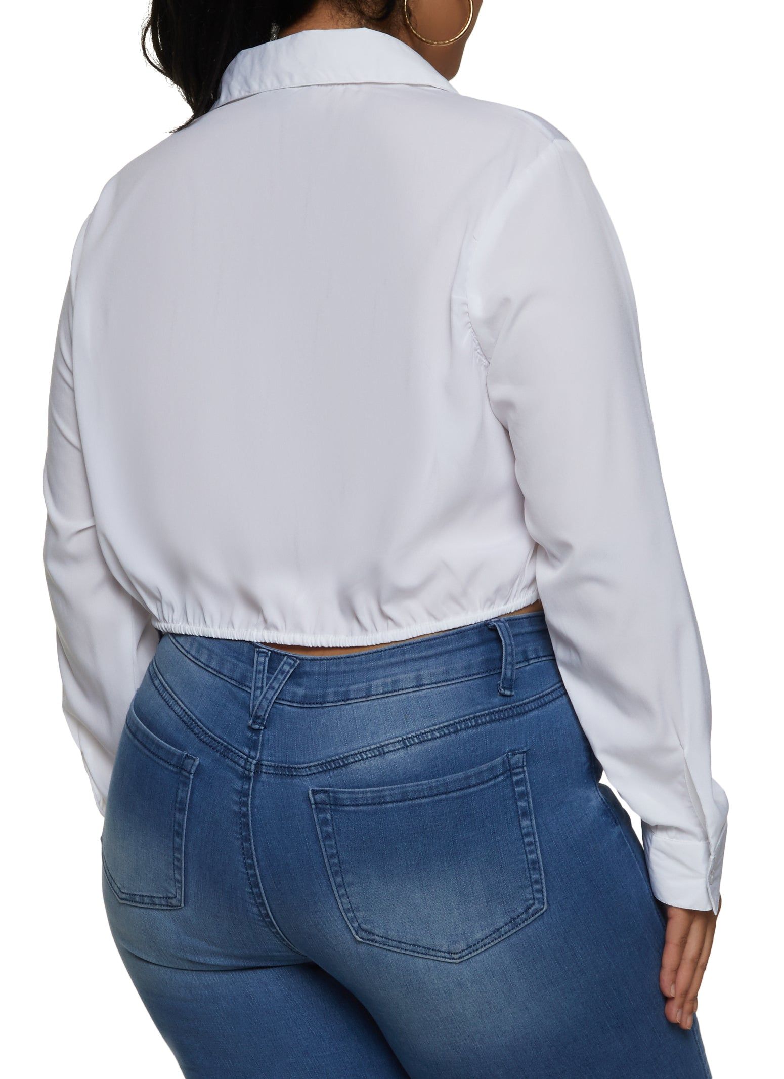 Plus Size Ruched Tie Front Blouse sold by Rainbow product image thumbnail 2