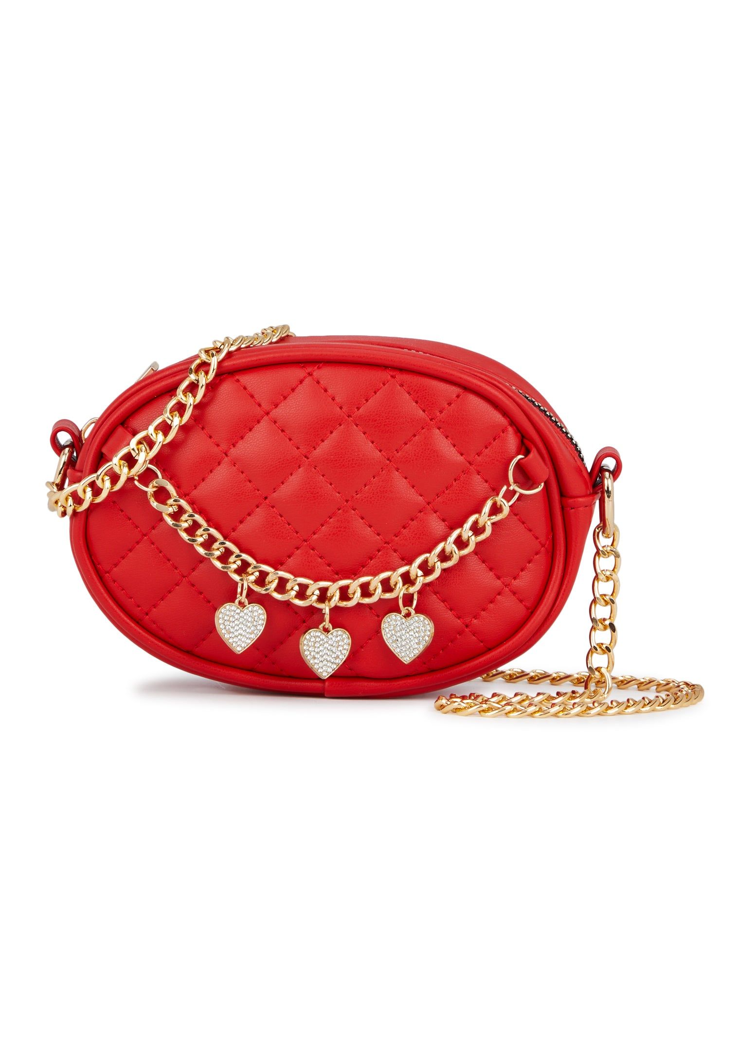 Heart Charm Chain Quilted Crossbody Bag sold by Rainbow product image thumbnail 2