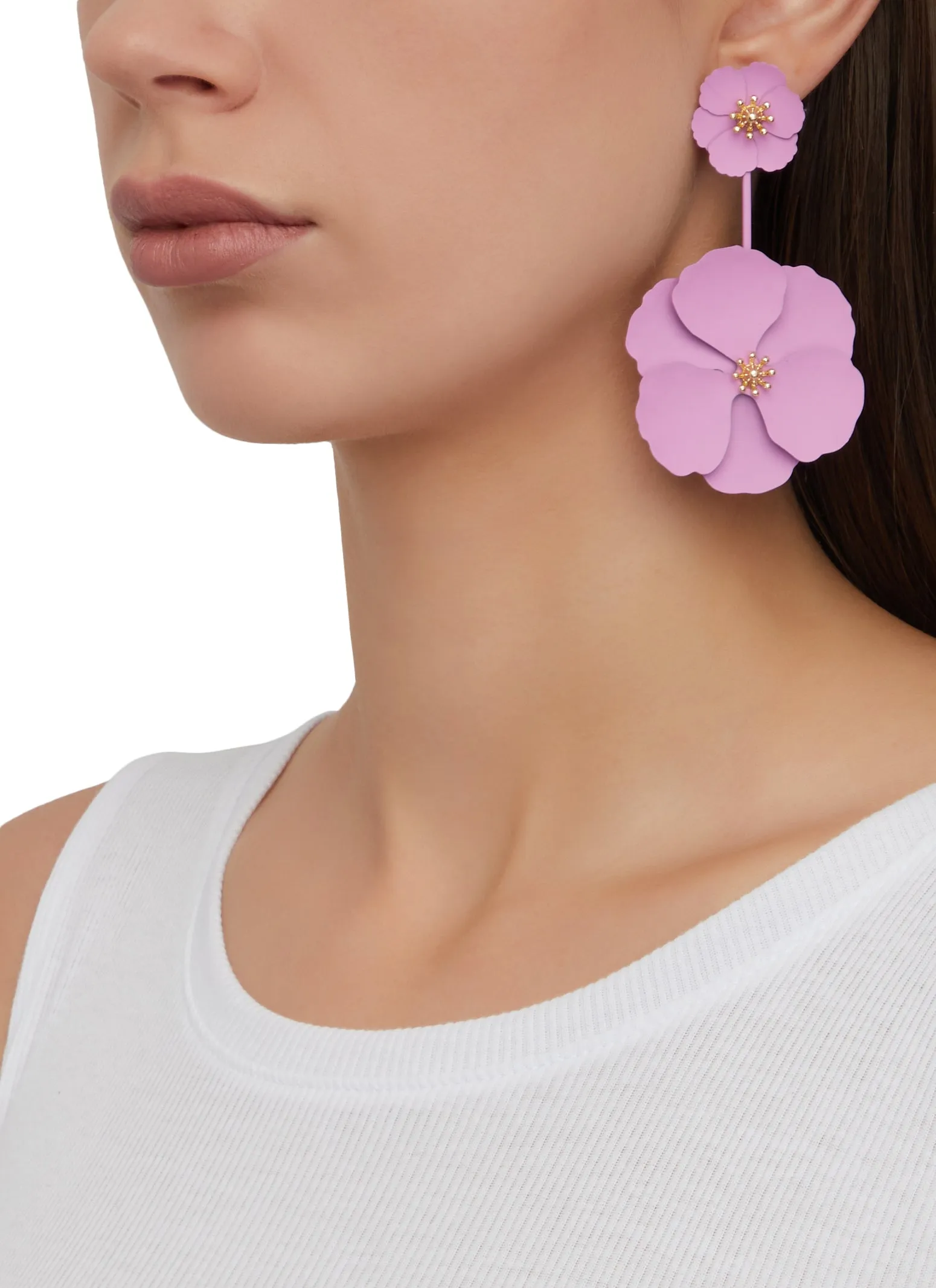 Double Floral Drop Earrings sold by Rainbow