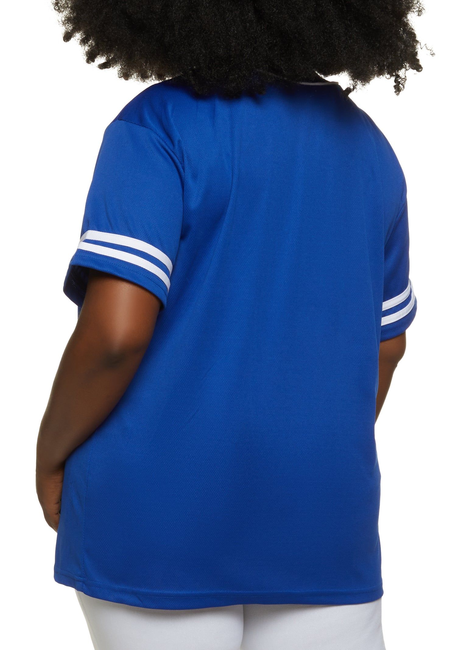 Plus Size Angel Button Front Mesh Baseball Tee sold by Rainbow product image thumbnail 2