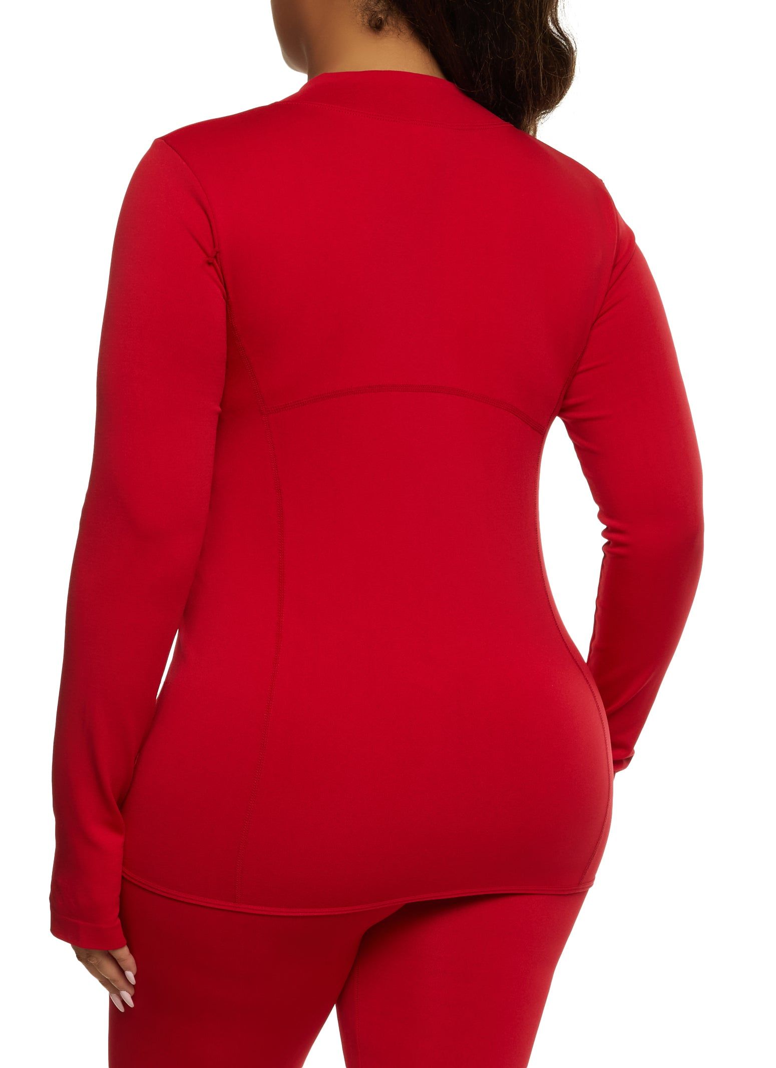 Plus Size Mock Neck Zip Up Sweatshirt sold by Rainbow product image thumbnail 3