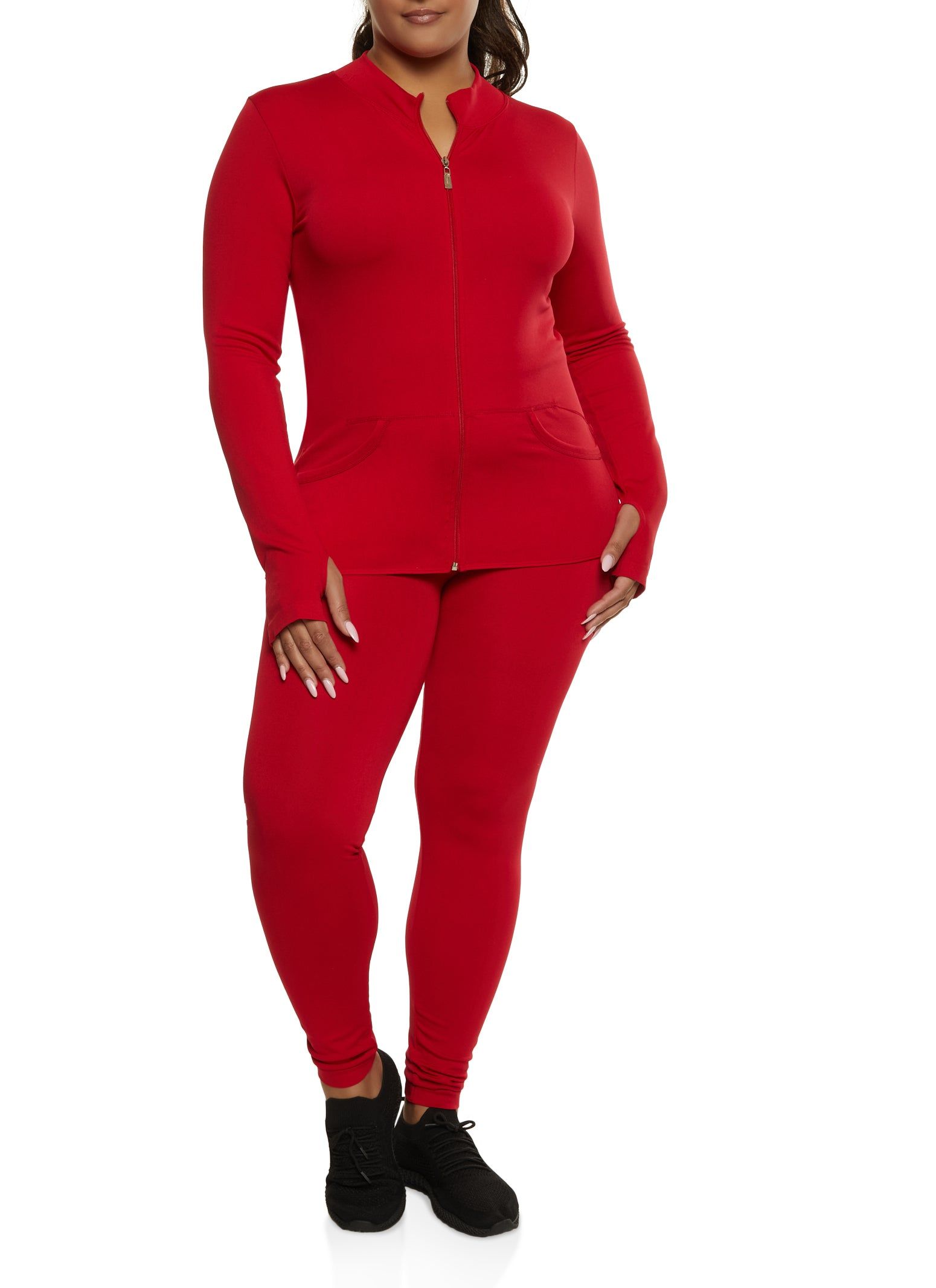 Plus Size Mock Neck Zip Up Sweatshirt sold by Rainbow product image thumbnail 2