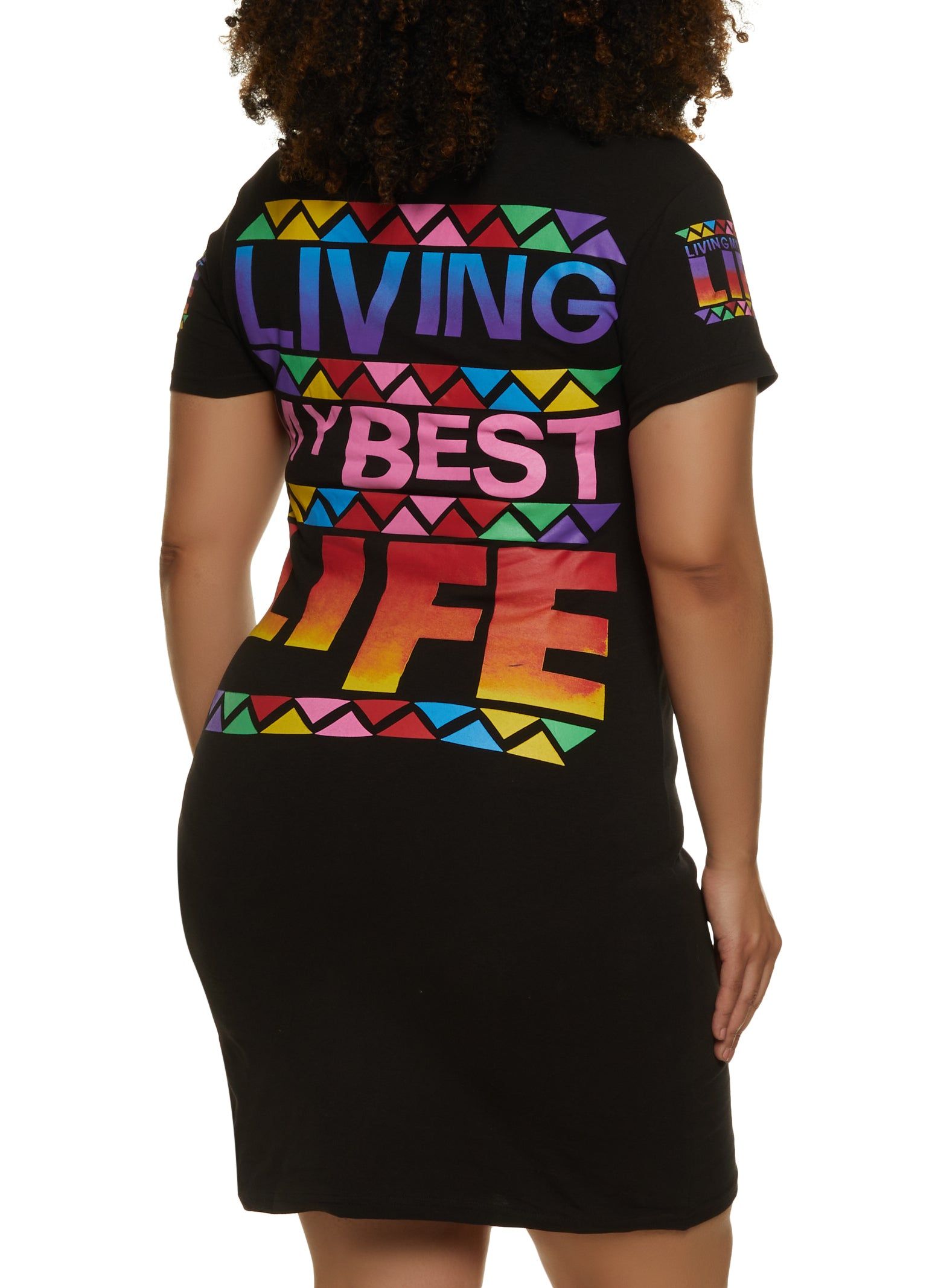 Plus Size Living My Best Life Graphic T Shirt Dress sold by Rainbow product image thumbnail 3