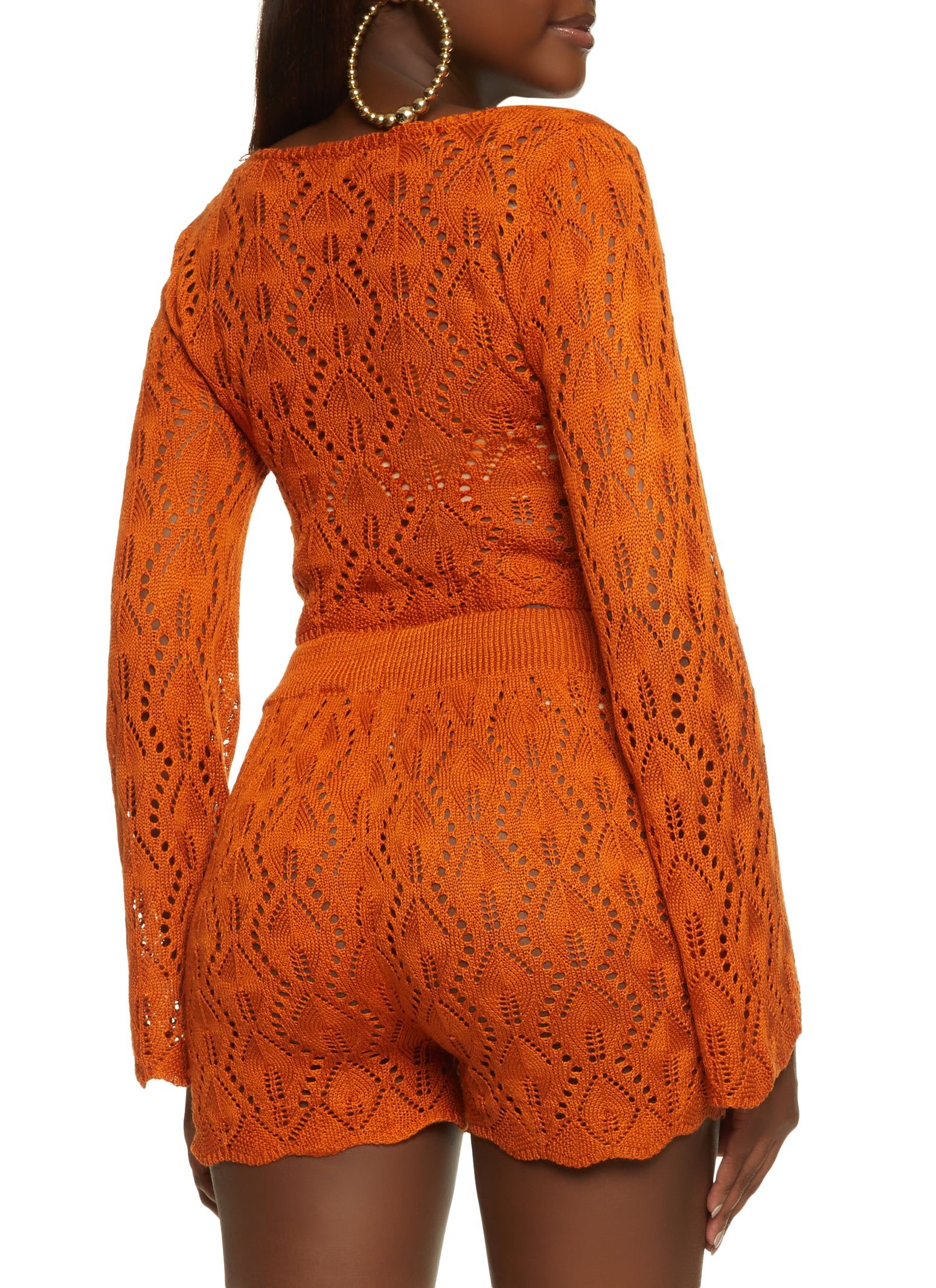 Crochet Crop Top and Shorts Set sold by Rainbow product image thumbnail 3