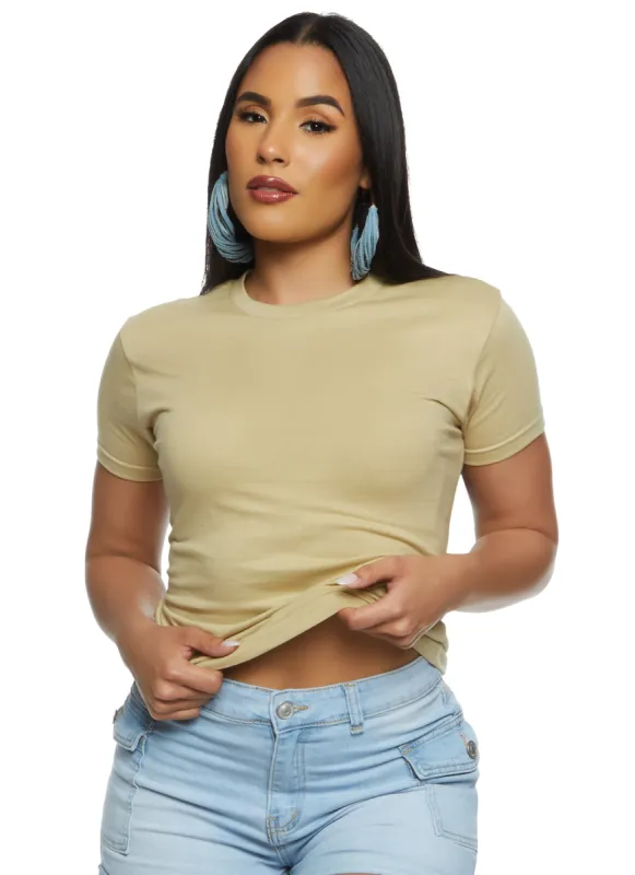 Basic Crew Neck Short Sleeve Tee sold by Rainbow